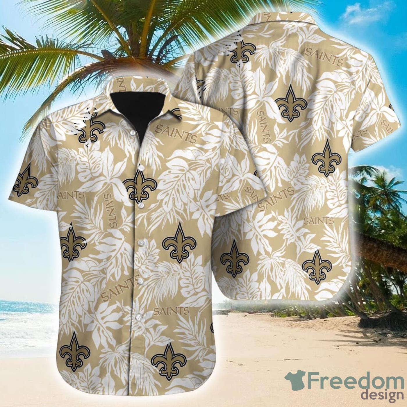 Tropical Leafs NFL New Orleans Saints Hawaiian Shirt Product Photo 1