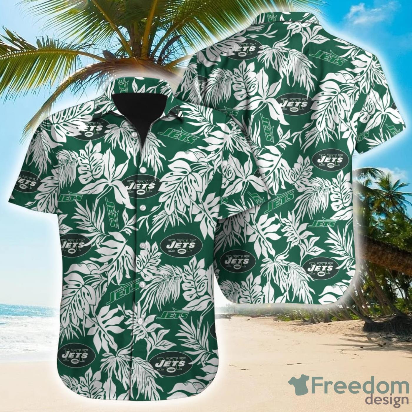 Tropical Leafs NFL New York Jets Hawaiian Shirt Product Photo 1