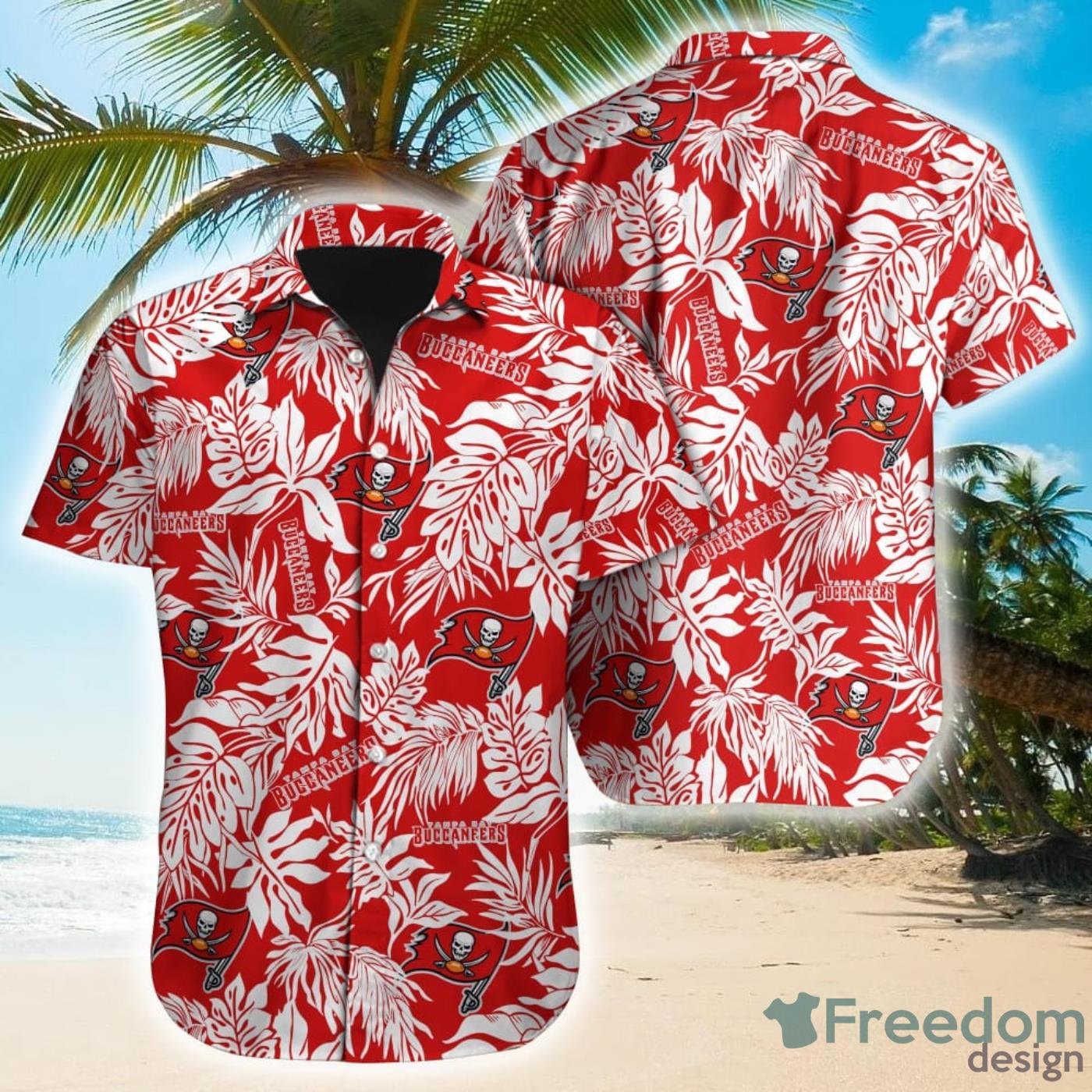 Tropical Leafs NFL Tampa Bay Buccaneers Hawaiian Shirt Product Photo 1