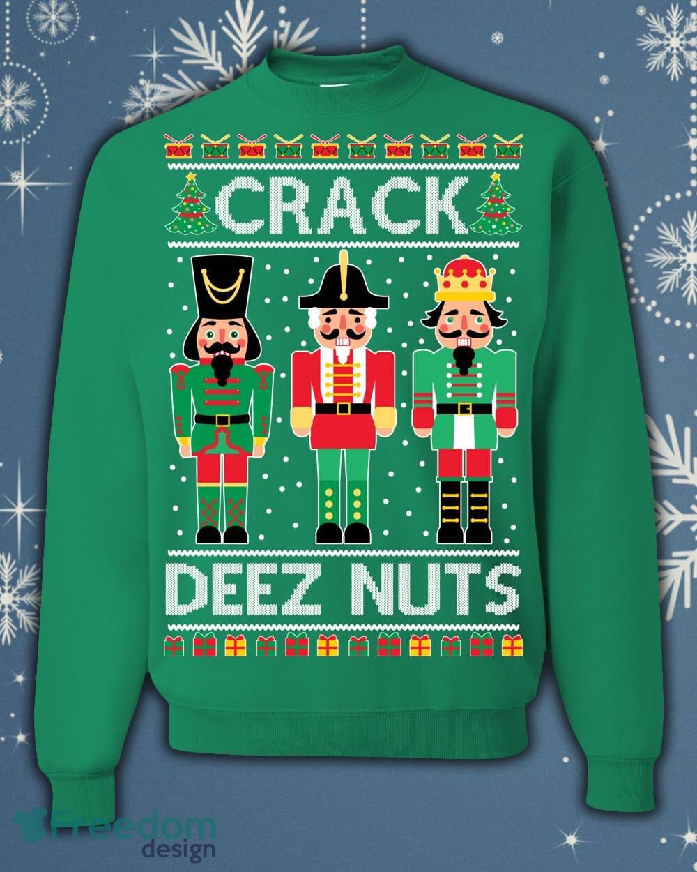 Ugly Christmas Sweater Nutcracker Crack Deez Nuts Unisex Sweatshirt image Ugly Christmas Sweater Nutcracker Crack Deez Nuts Unisex Sweatshirt - Ugly Christmas Sweater Nutcracker Crack Deez Nuts Unisex Sweatshirt_2