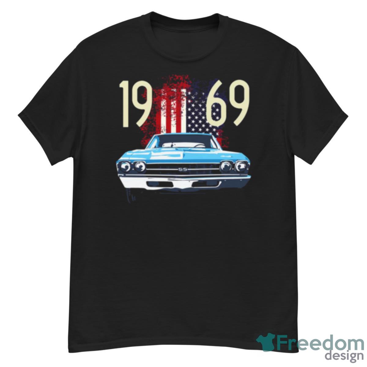 Us Flag 1969 Chevelle Car Shirt - G500 Men’s Classic T-Shirt