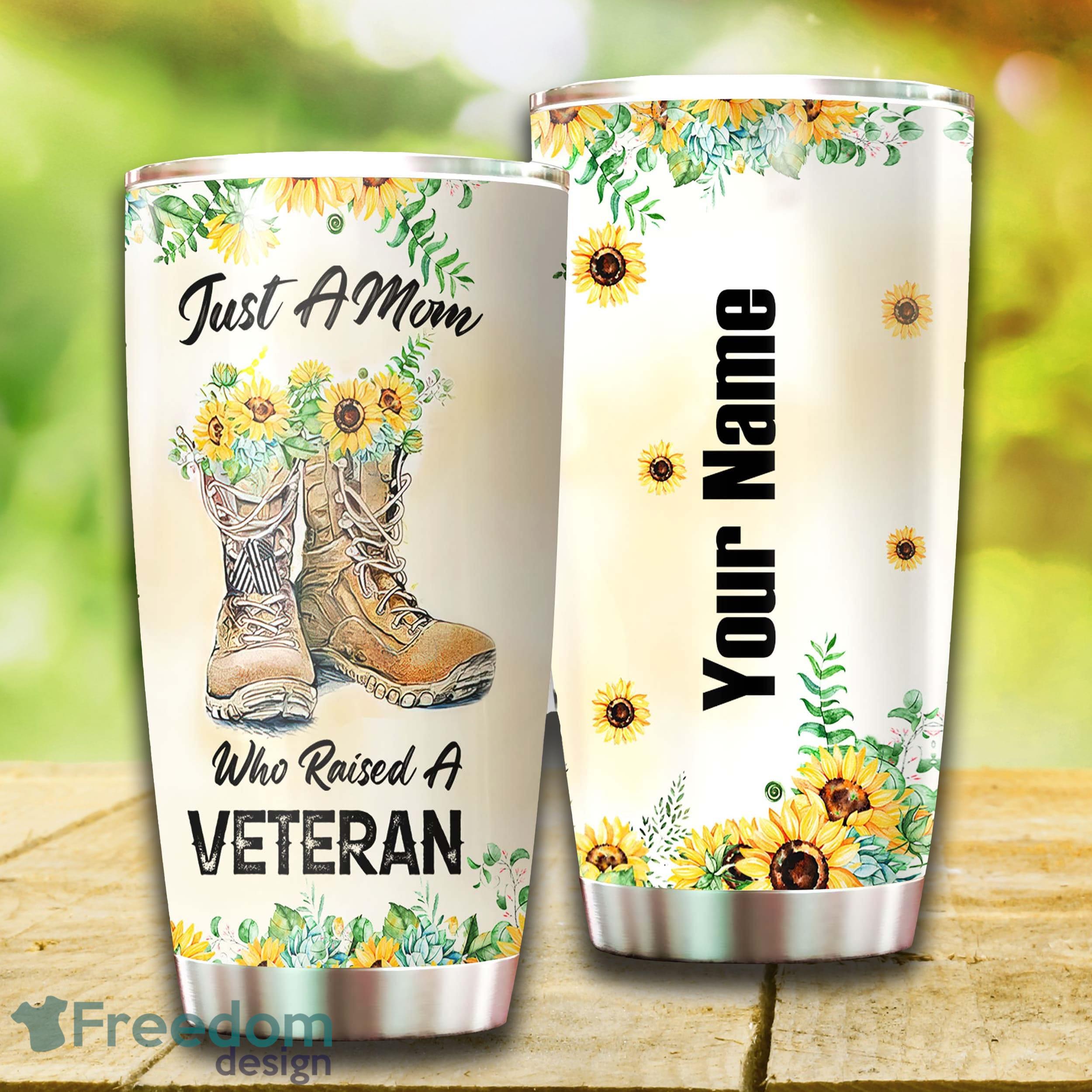 Veteran Mom Stainless Steel Tumbler Unique For Him Custom Name Tumbler Gift - Custom 3D Veteran Mom Stainless Steel Tumbler - Unique Tumbler - Birthday Gift - Gift For Him - Custom Name Tumbler Gift_3