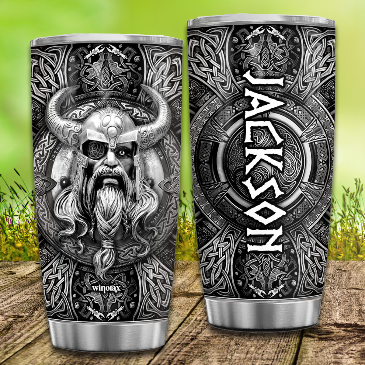 Viking Cup Tumbler Viking Gifts For Men Mug Travel Tumbler Unique For Him Custom Name Tumbler Gift - 160523-083955