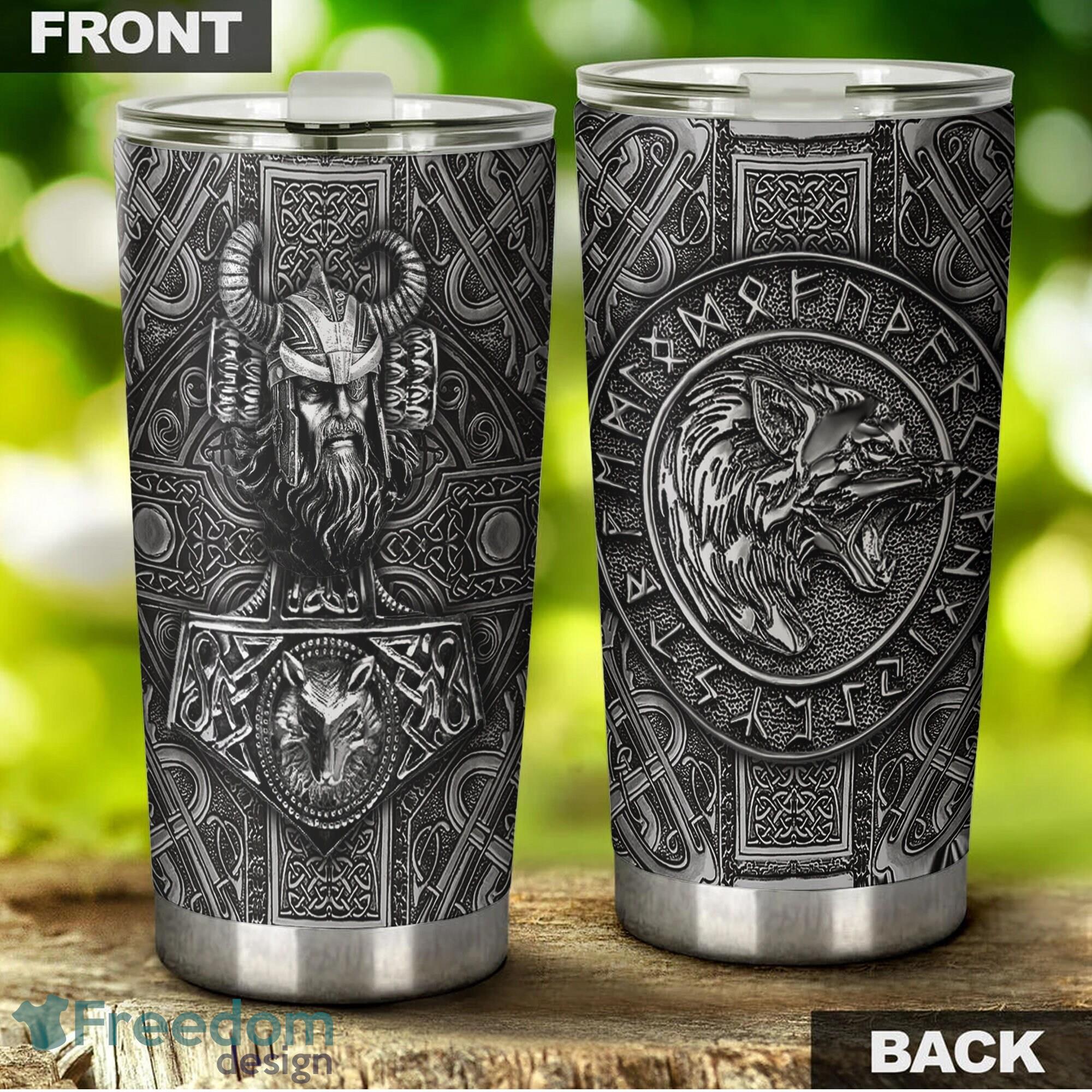 Viking Odin Mjolnir Wolf Gift Tumbler Unique For Him Custom Name Tumbler Gift Viking Gift - Personalized Viking Odin Mjolnir Wolf Gift Tumbler - Unique Tumbler - Birthday Gift - Gift For Him - Custom Name Tumbler Gift - Viking Gift_2