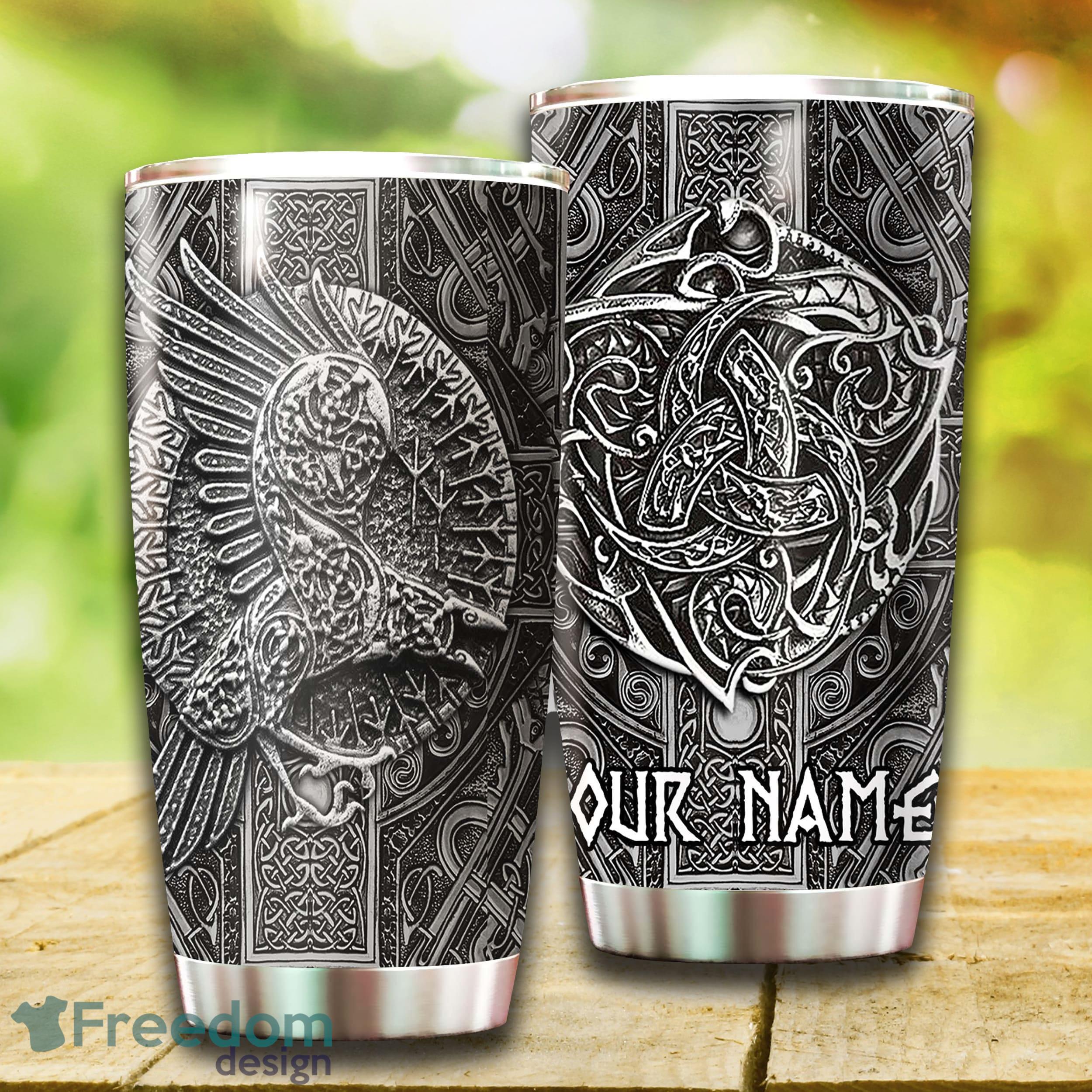 Vikings Craw Raven Stainless Steel Tumbler Unique For Him Custom Name Tumbler Gift - Custom 3D Vikings Craw Raven Stainless Steel Tumbler - Unique Tumbler - Birthday Gift - Gift For Him - Custom Name Tumbler Gift_3