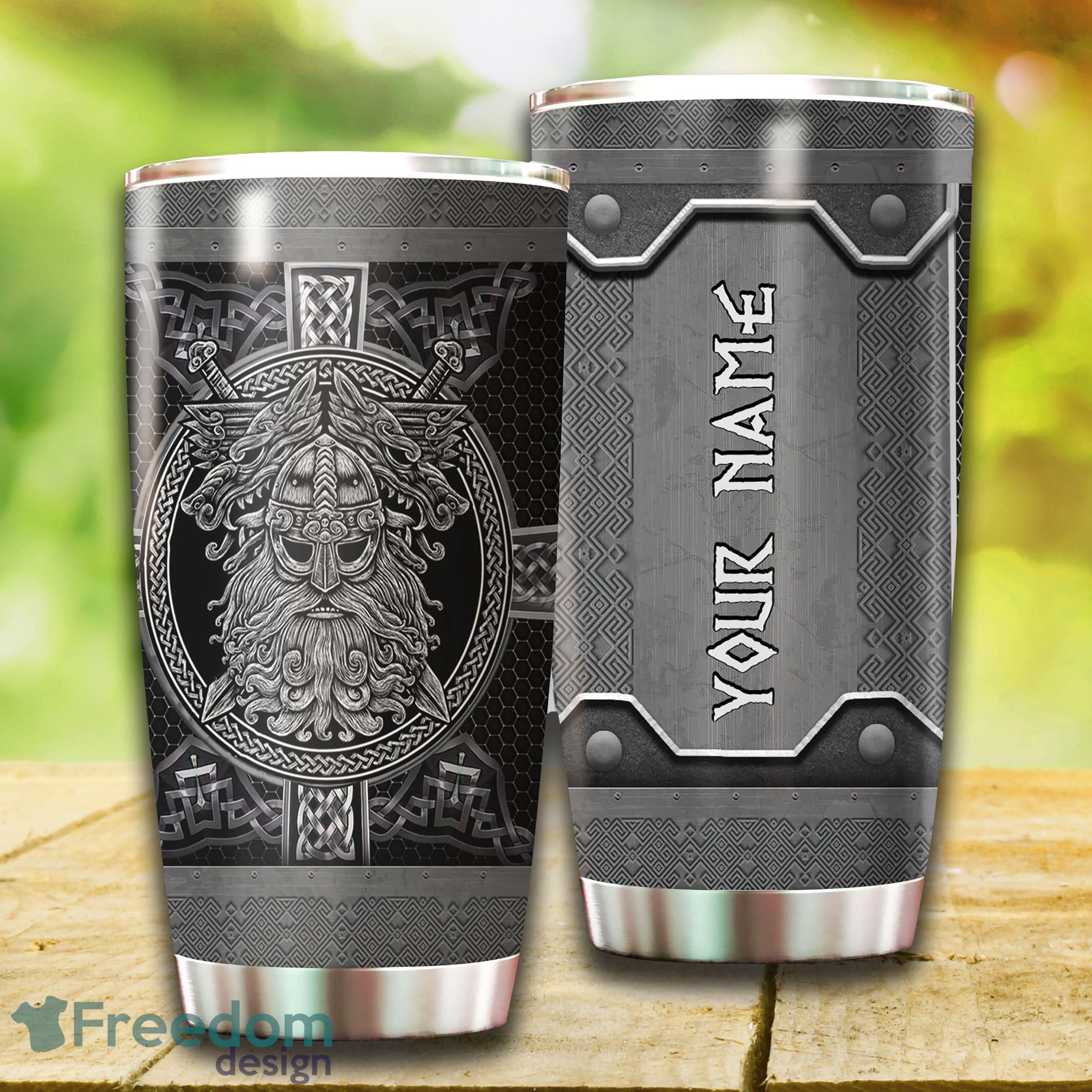 Vikings Sign Norse King Stainless Steel Tumbler Unique For Him Custom Name Tumbler Gift - Custom 3D Vikings Sign Norse King Stainless Steel Tumbler - Unique Tumbler - Birthday Gift - Gift For Him - Custom Name Tumbler Gift_3