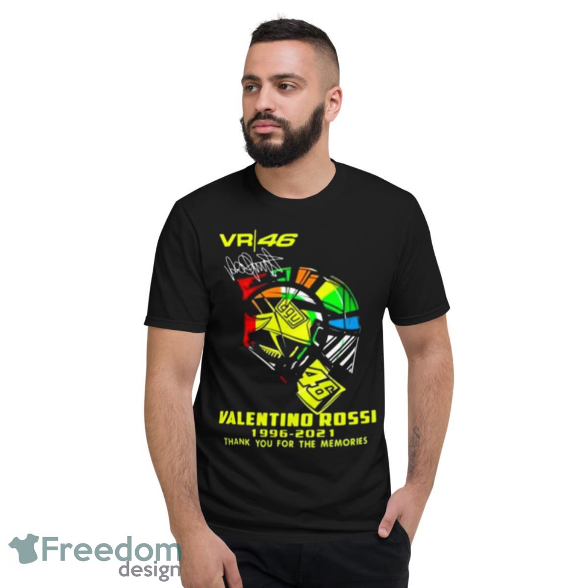 Vr 46 Agv Valentino Rossi 1996 – 2021 Thank You For The Memories Signature T Shirt - Short Sleeve T-Shirt