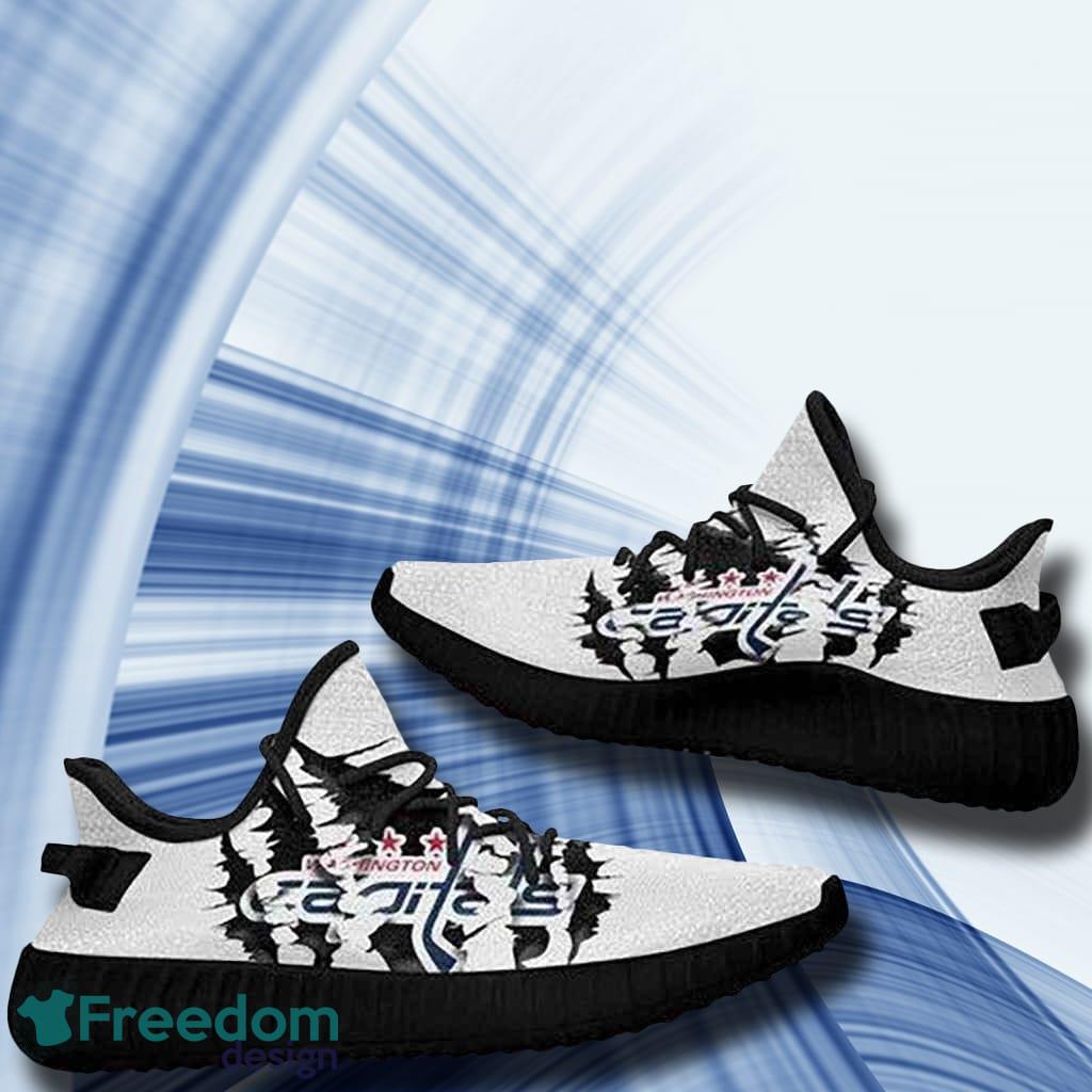 Washington Capitals NHL Sport Teams Top Branding Trends Gift For Fans Black Shoes Yeezy Style 2 Sneakers - Washington Capitals NHL Sport Teams Top Branding Trends Custom Perfect Gift For Fans Black Shoes Yeezy v2 Sneakers_1