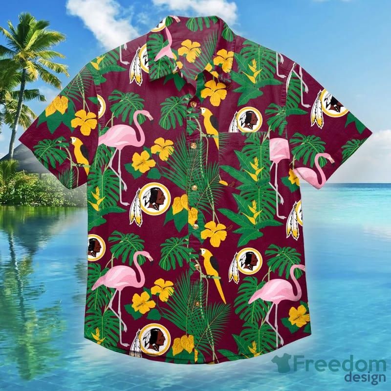 NFL Washington Commanders Hawaiian Shirt Red White Flower Tropical