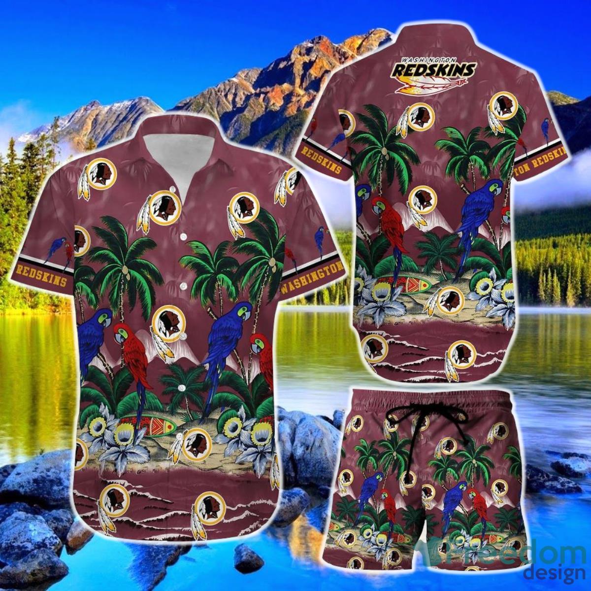 Washington Redskins NFL And Tropical Pattern Combo Hawaiian