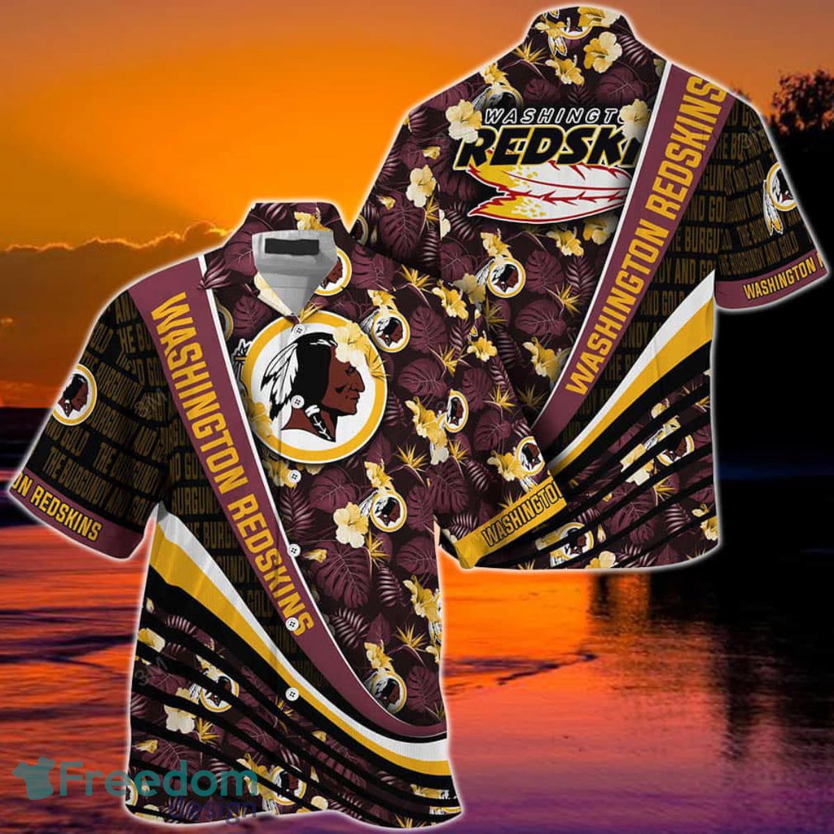 Washington Redskins NFL Football With Tropical Flower Pattern Hawaiian Shirt For Fans Product Photo 1