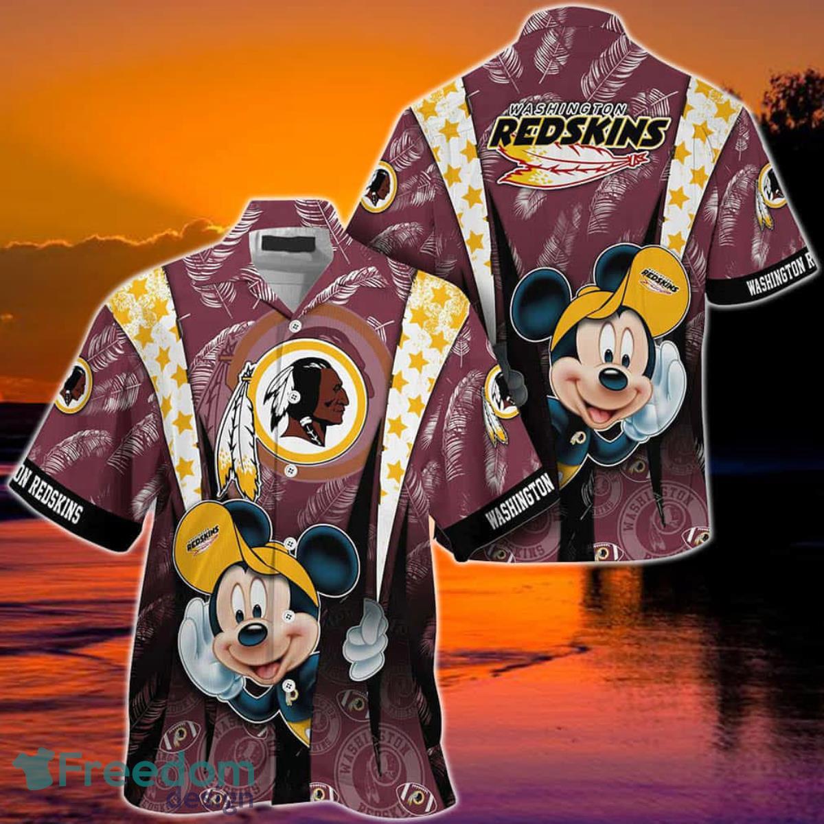 Washington Redskins NFL Graphic Mickey Hawaiian Shirt, 3D Printed Tropical Pattern Best Gift For Fans Product Photo 1