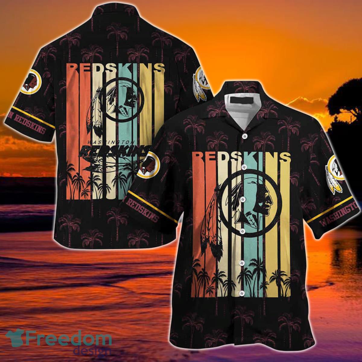 Washington Redskins NFL Hawaii Beach Shirt Retro Vintage Summer Short Sleeve Button Hawaiian Shirt Product Photo 1