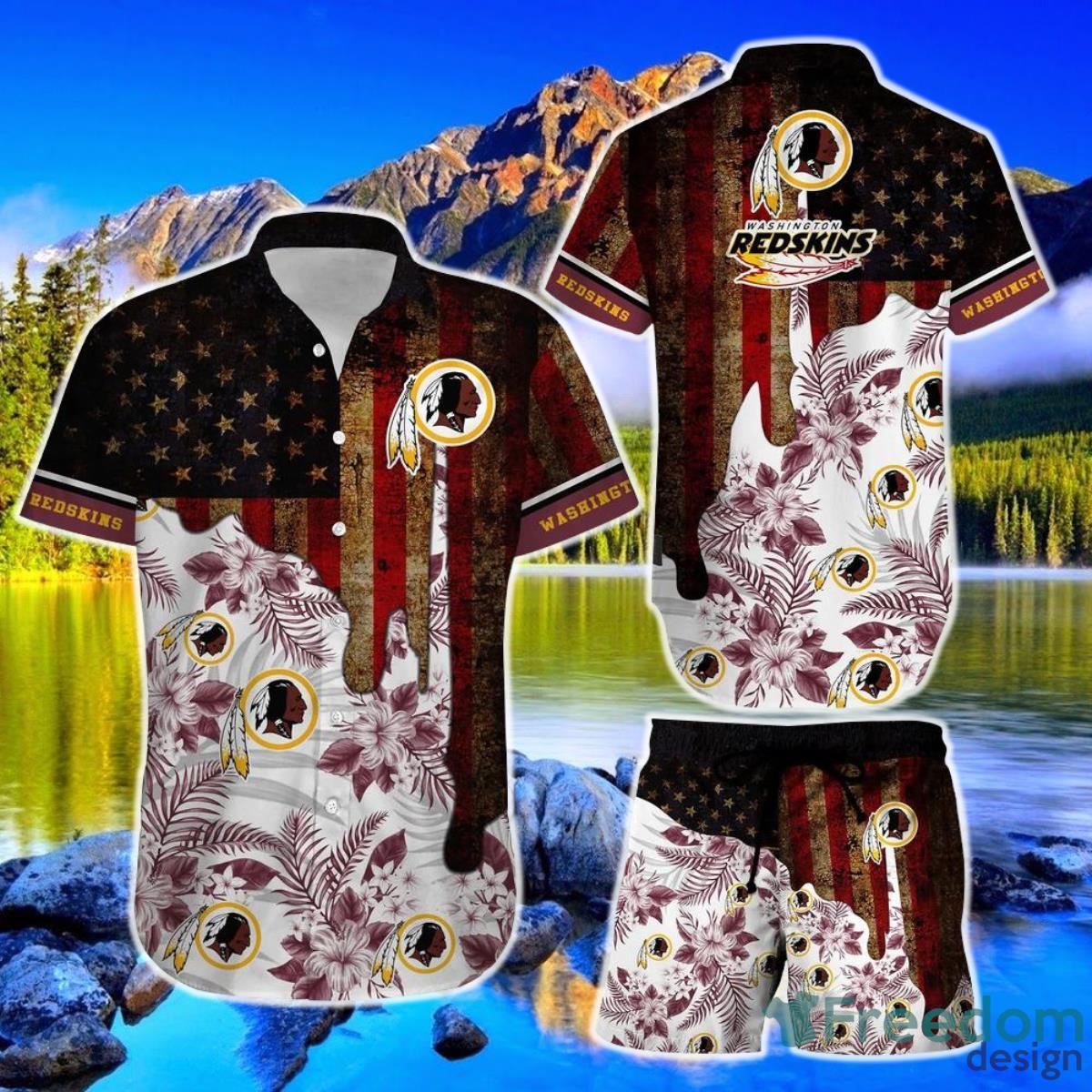 Washington Redskins NFL Hawaiian Shirt And Short Summer Vintage US Flag Best Gift For Men Women Product Photo 1