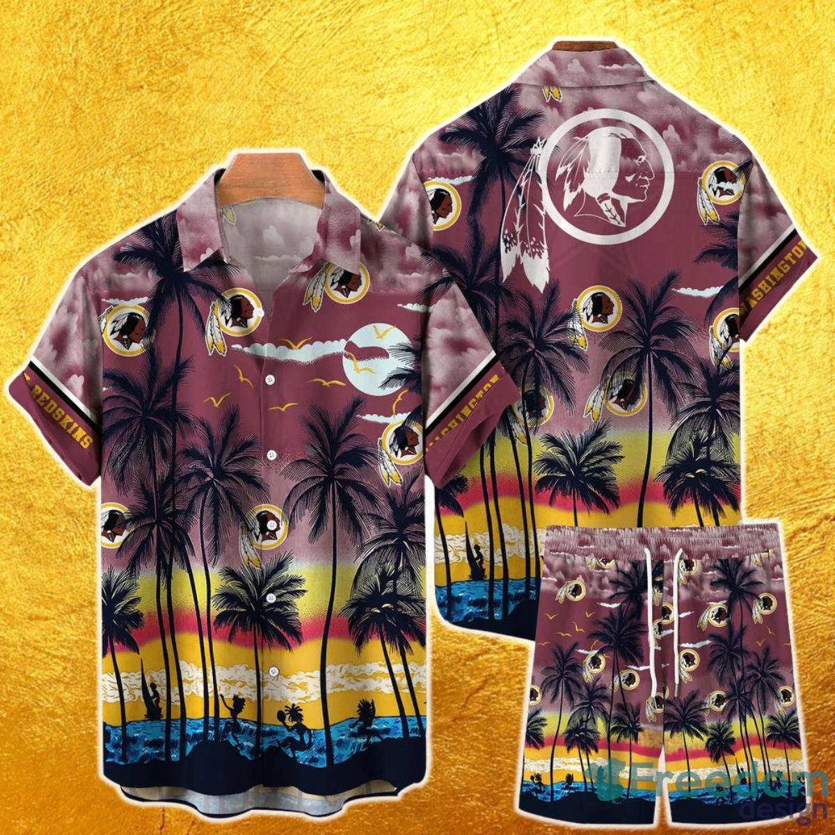 Washington Redskins NFL Hawaiian Shirt And Short Tropical Pattern This Summer Shirt New Gift For Best Fan Product Photo 1