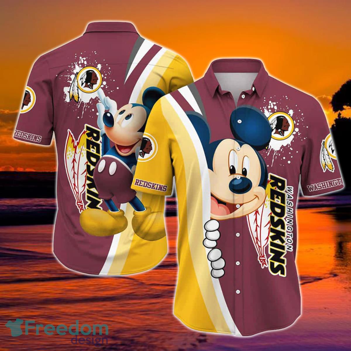 Washington Redskins NFL Hawaiian Shirt, Mickey 3D Printed Best Gift Ever For Fans Product Photo 1