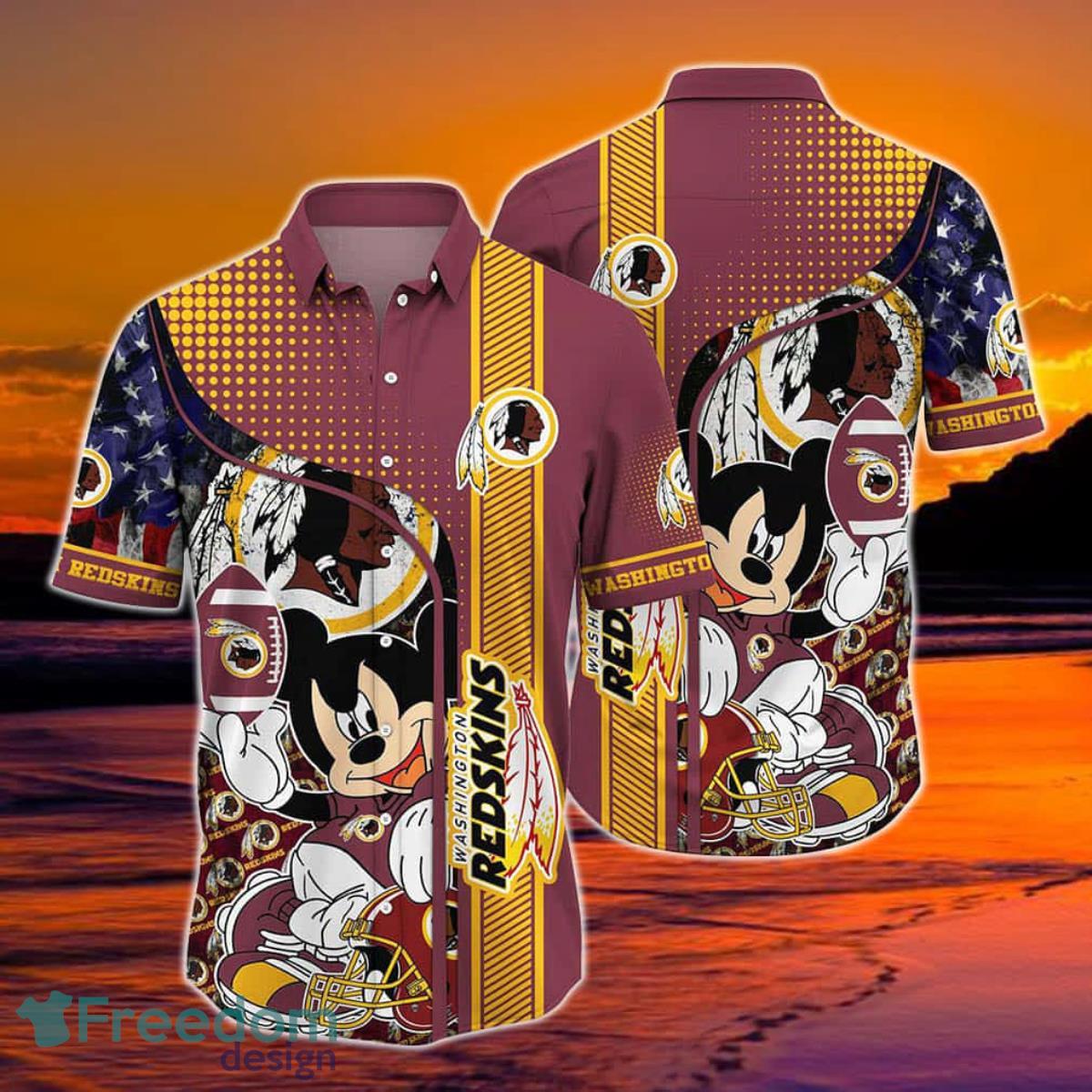 Washington Redskins NFL Hawaiian Shirt Mickey Graphic 3D Printed Best Gift For Fans NFL Product Photo 1