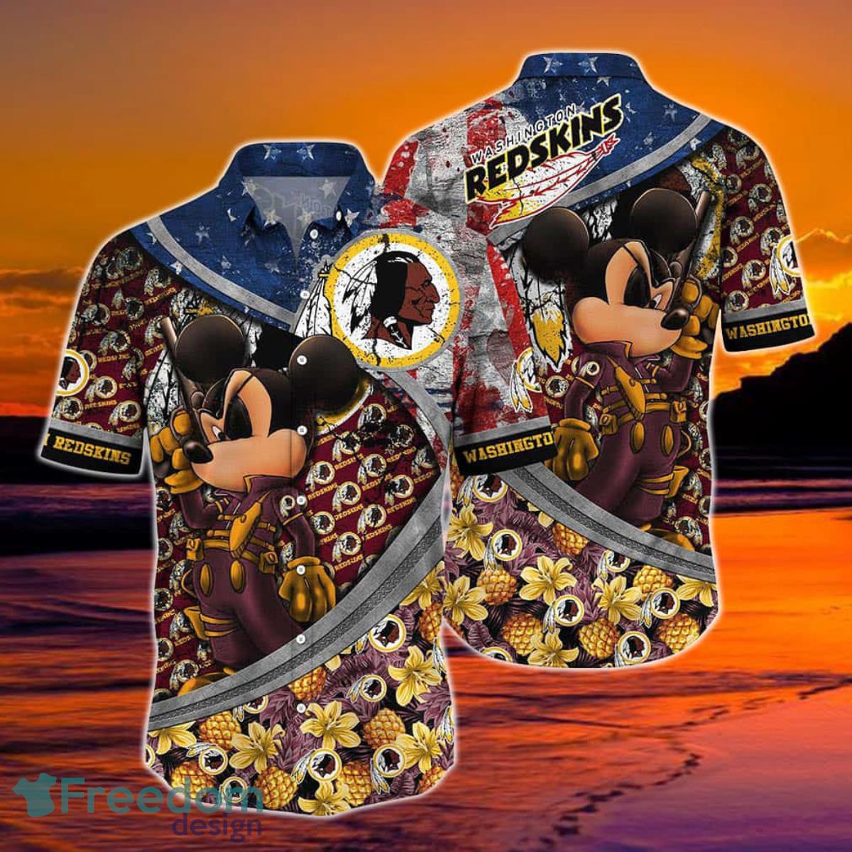 Washington Redskins NFL Hawaiian Shirt Mickey Graphic New Collection Trending Best Gift For Fans Product Photo 1