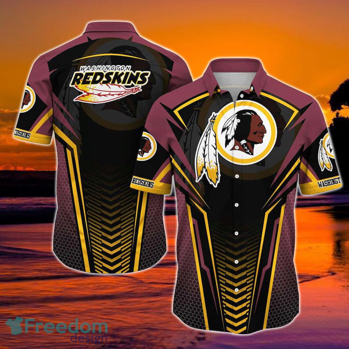 Washington Redskins NFL Team Football Beach Shirt Summer Button