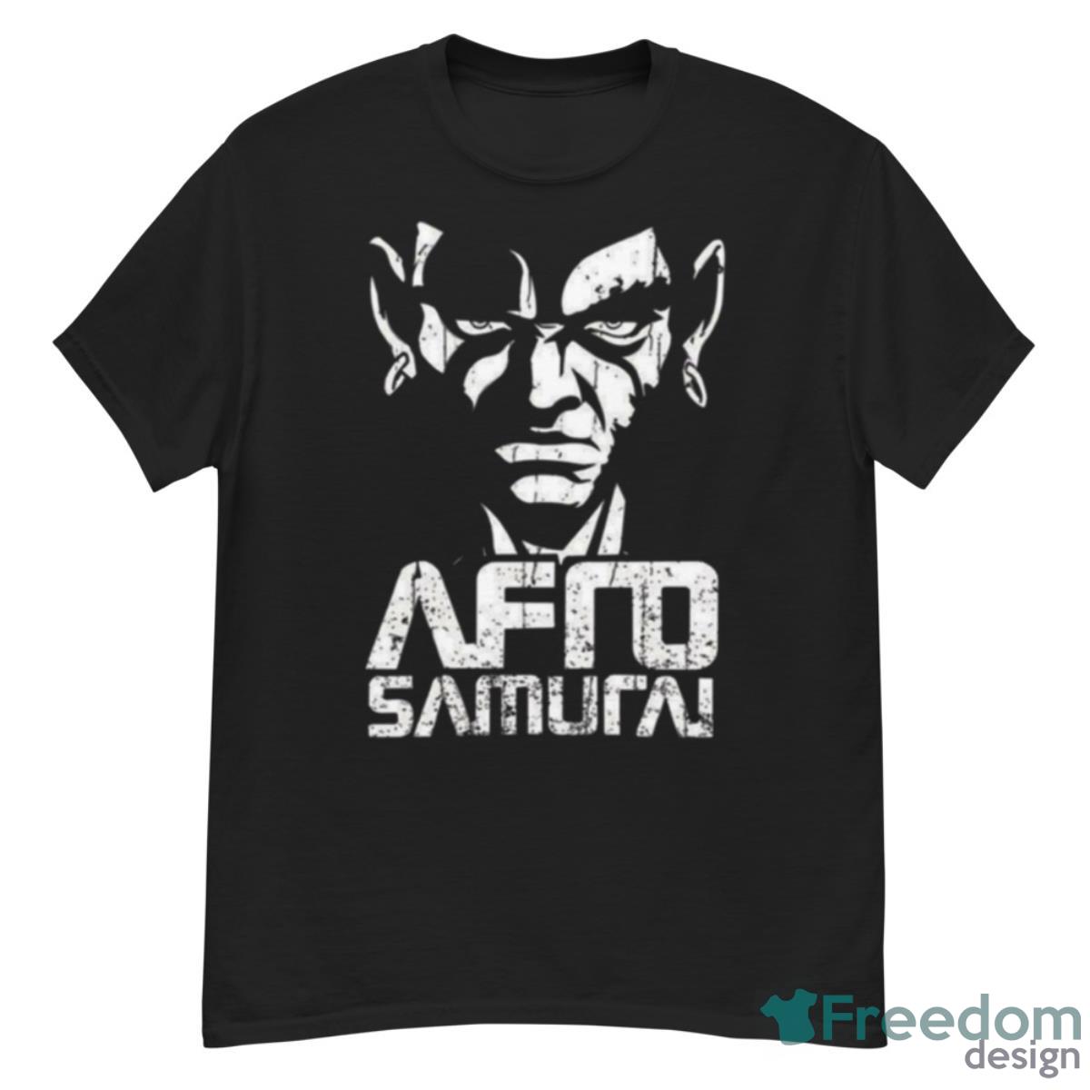 White Graphic Samurai Afro Shirt - G500 Men’s Classic T-Shirt