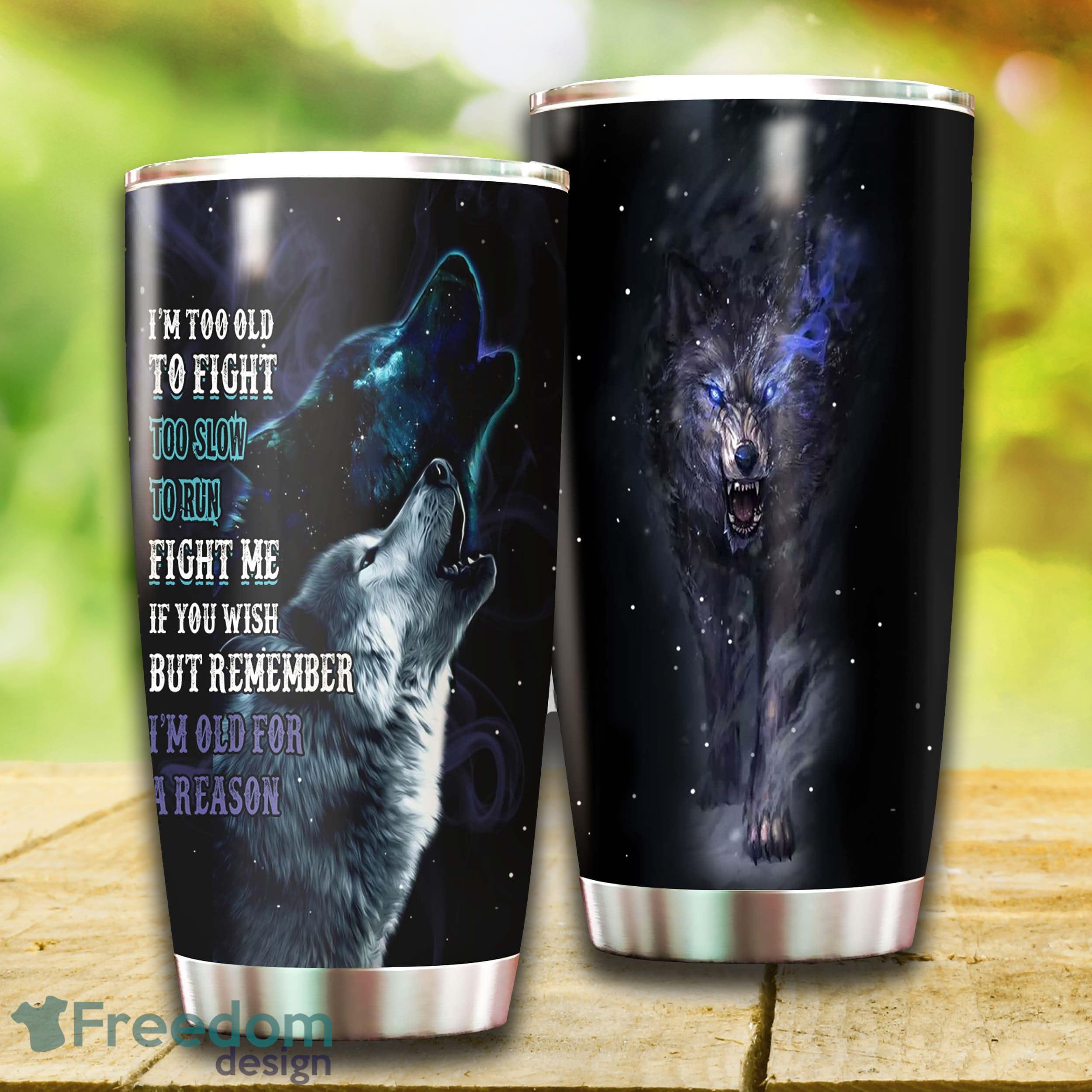 Wild Wolf Spirit Stainless Steel Tumbler Unique For Him Custom Name Tumbler Gift - Custom 3D Wild Wolf Spirit Stainless Steel Tumbler - Unique Tumbler - Birthday Gift - Gift For Him - Custom Name Tumbler Gift_3