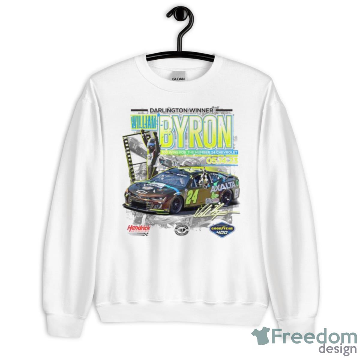 William Byron Checkered Flag Sports 2023 Goodyear 400 Race Winner T Shirt - Unisex Heavy Blend Crewneck Sweatshirt