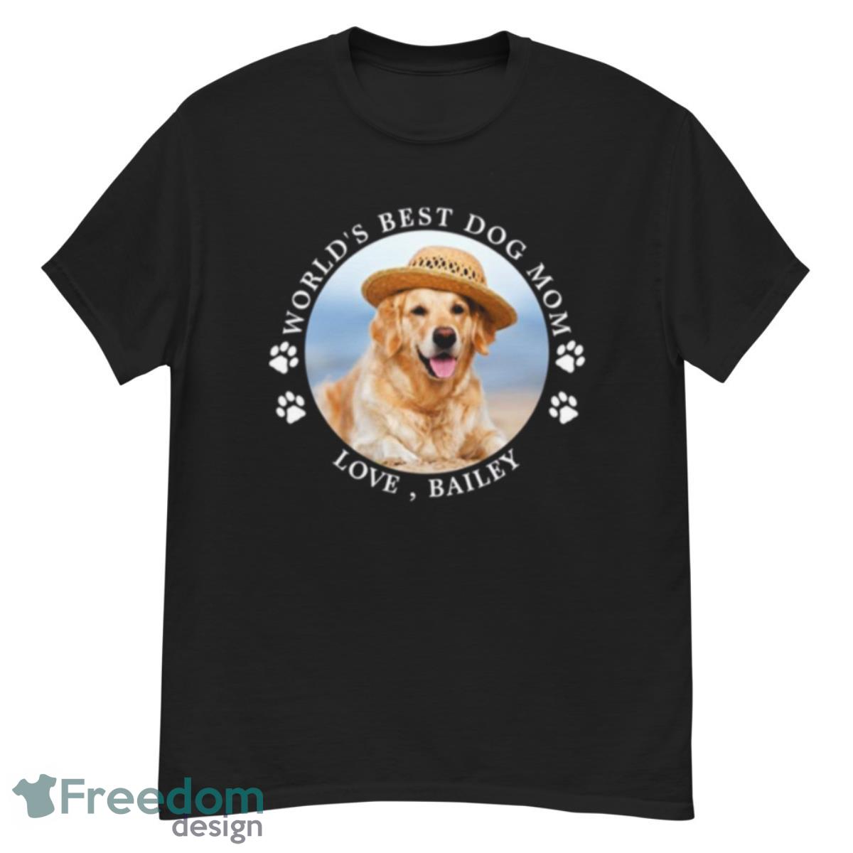 World’s Best Dog Mom Personalized Cute Pet Photo Shirt - G500 Men’s Classic T-Shirt