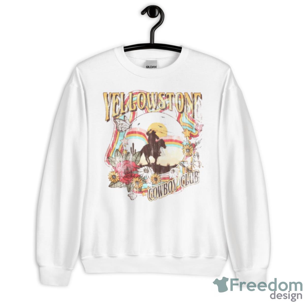 Yellowstone Cowboy Club Flowers And Butterflies Shirt - Unisex Heavy Blend Crewneck Sweatshirt