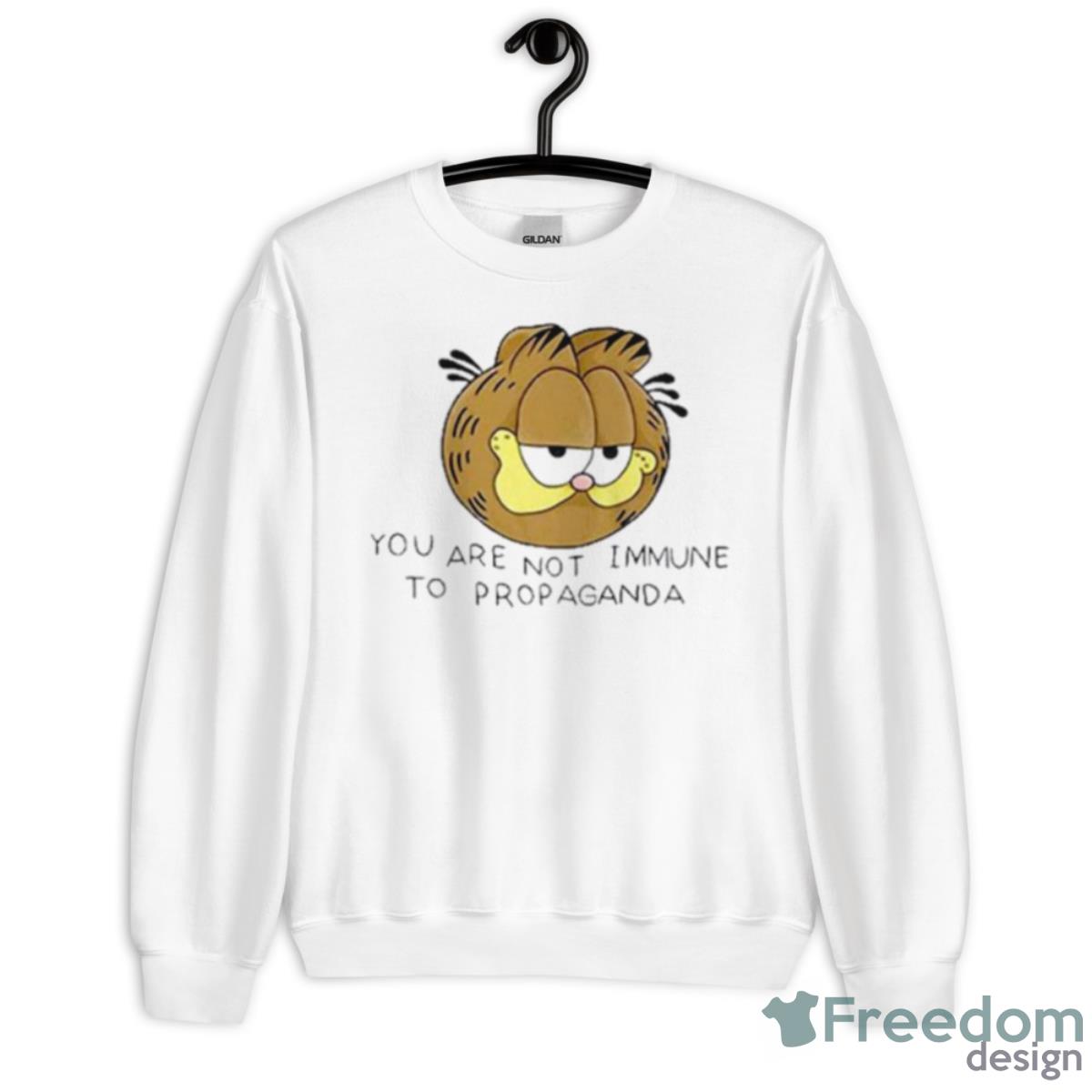 You Are Not Immune To Propaganda Garfield Shirt - Unisex Heavy Blend Crewneck Sweatshirt