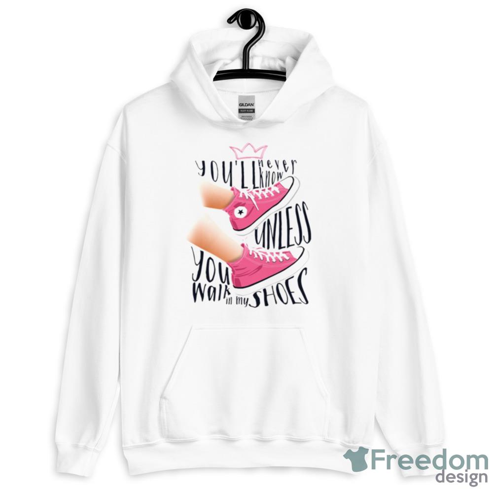 You never know unless you walk in my shoes BLACK PINK shirt - 18500 Unisex Heavy Blend Hooded Sweatshirt