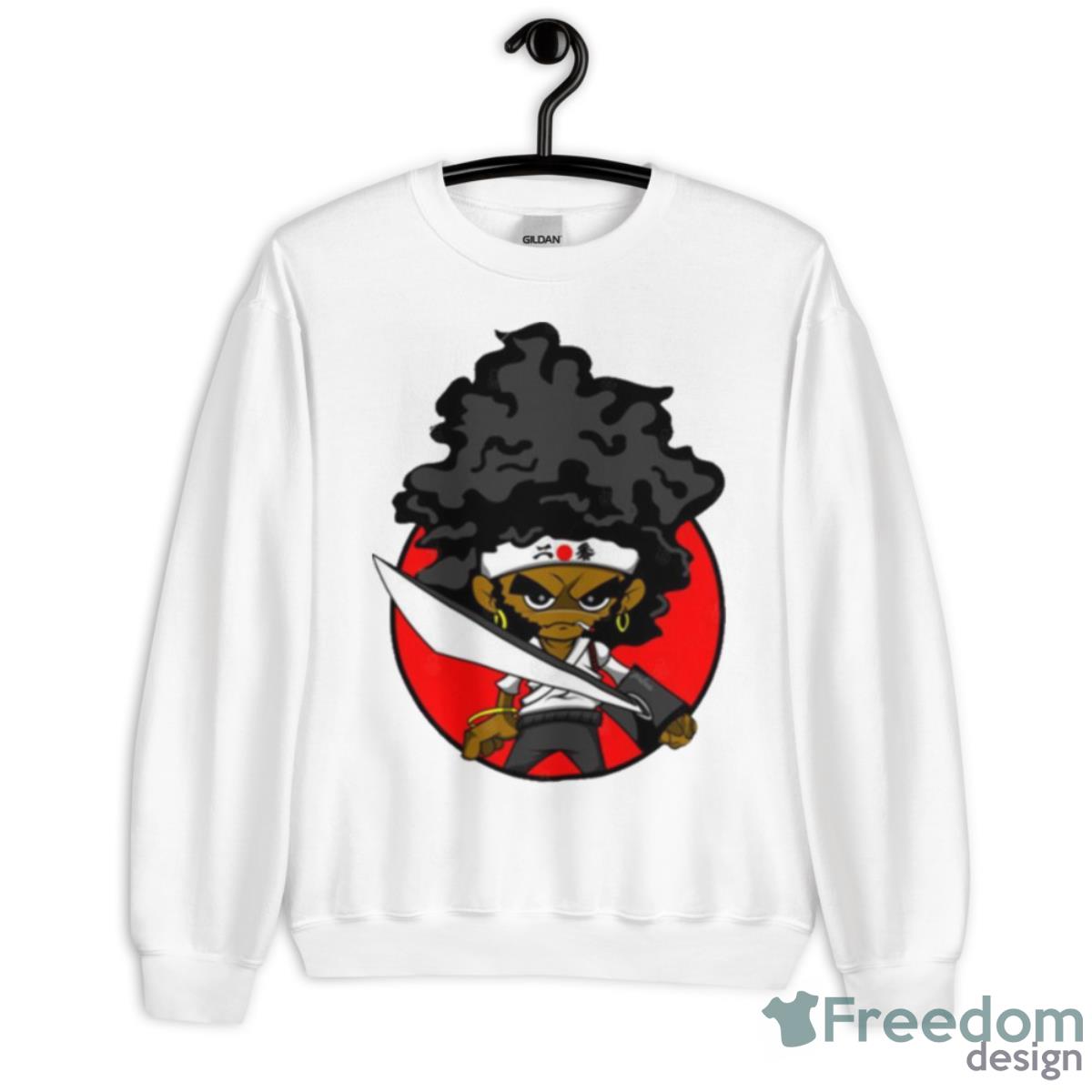 Young Afro Chibi Afro Samura Shirt - Unisex Heavy Blend Crewneck Sweatshirt