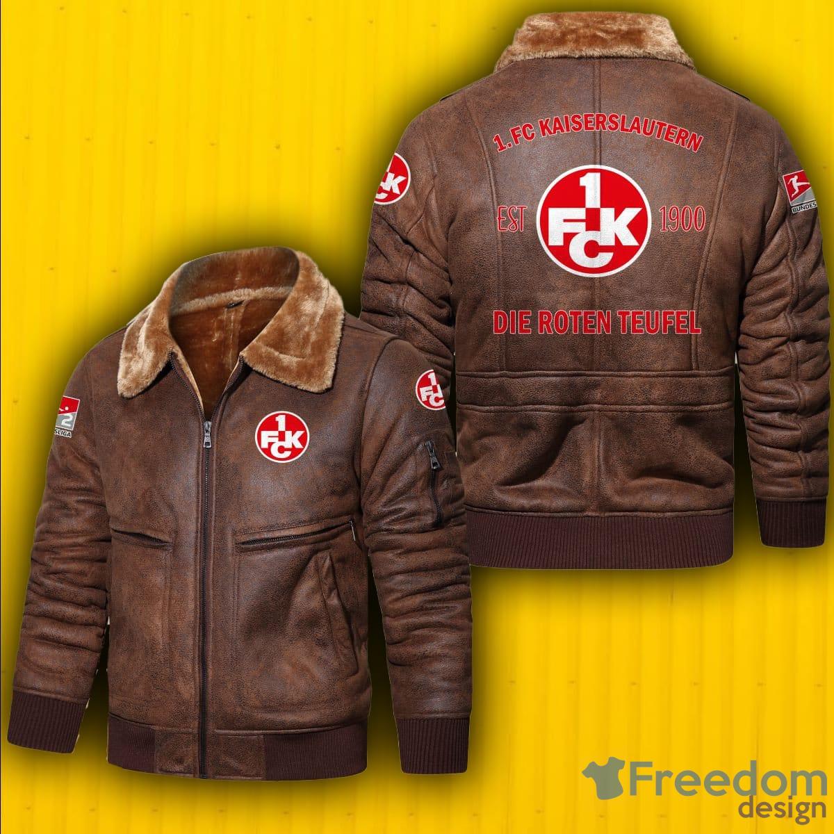 1 FC Kaiserslautern Logo Bundesliga Brown Black Leather Jacket - 1 FC Kaiserslautern Logo Bundesliga_1 1 FC Kaiserslautern Logo Bundesliga Brown Black Leather Jacket - 1 FC Kaiserslautern Logo Bundesliga_1