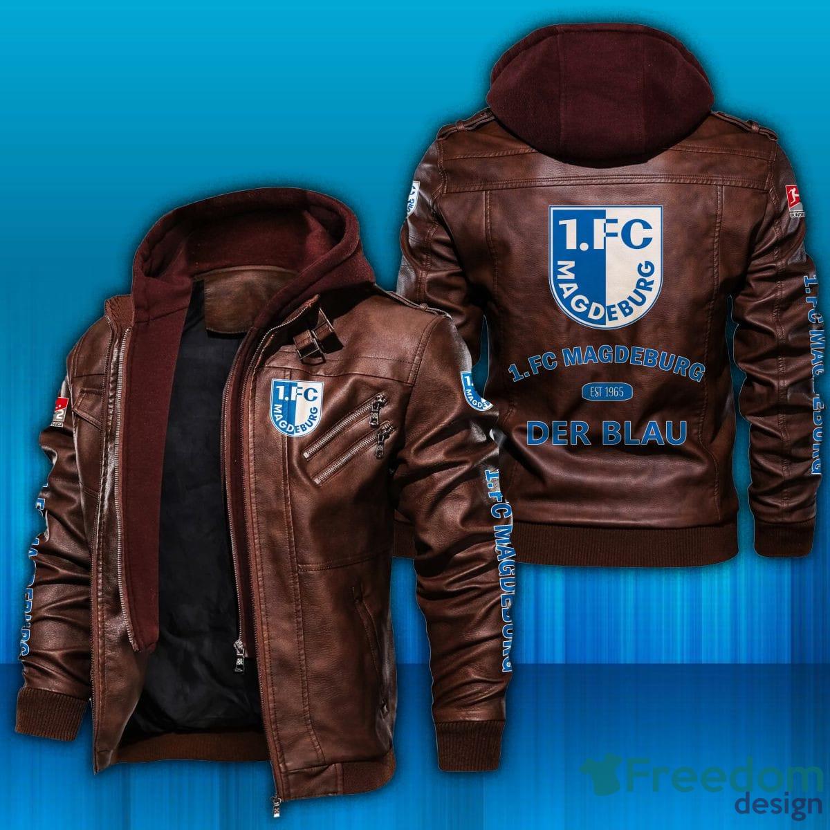 1 FC Magdeburg Logo Bundesliga Leather Jacket For Men And Women - 1. FC Magdeburg WINC1465 Leather Jacket_2