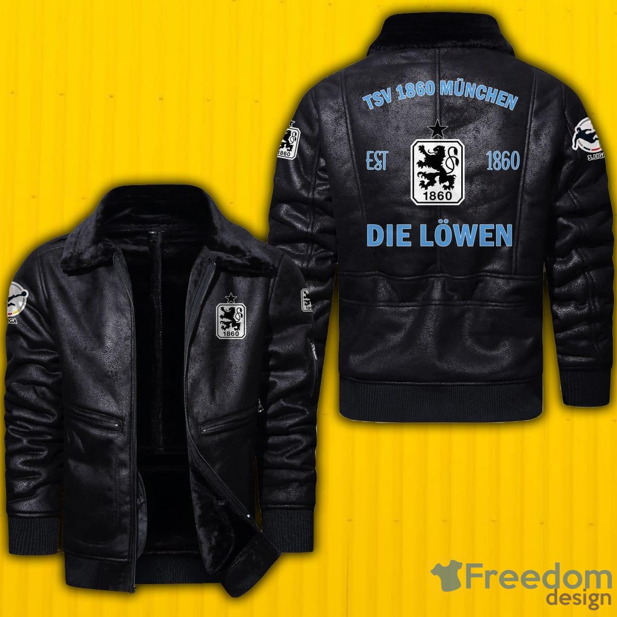 1860 Munich Logo Bundesliga Brown Black Leather Jacket - 1860 Munich Logo Bundesliga_1 1860 Munich Logo Bundesliga Brown Black Leather Jacket - 1860 Munich Logo Bundesliga_1