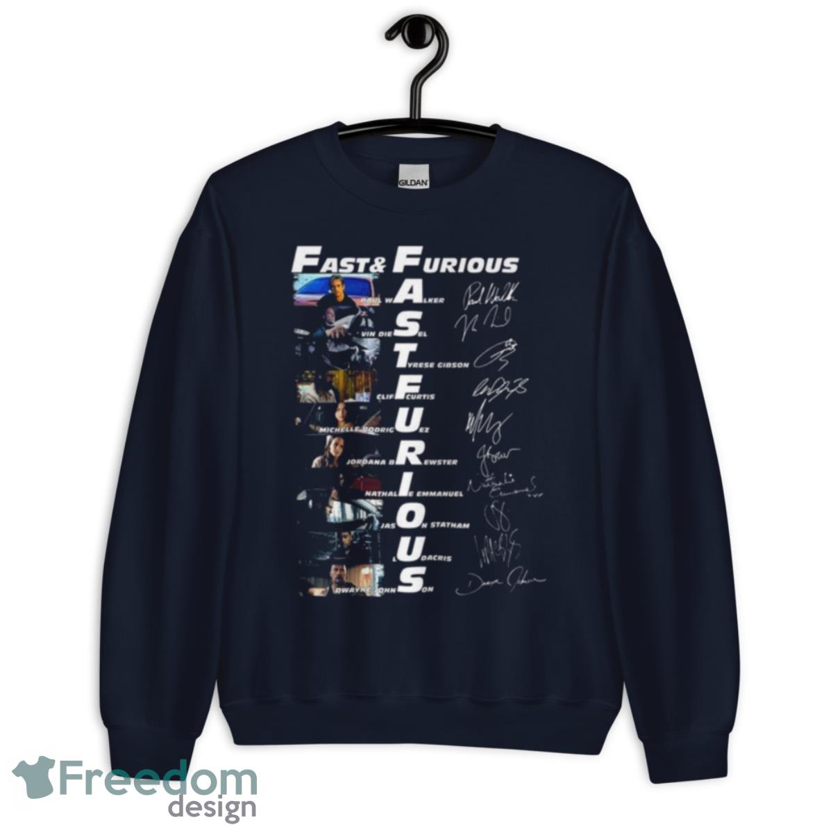 2023 Fast And Furious Anniversary Vin Diesel Signatures Shirt - Unisex Crewneck Sweatshirt-1