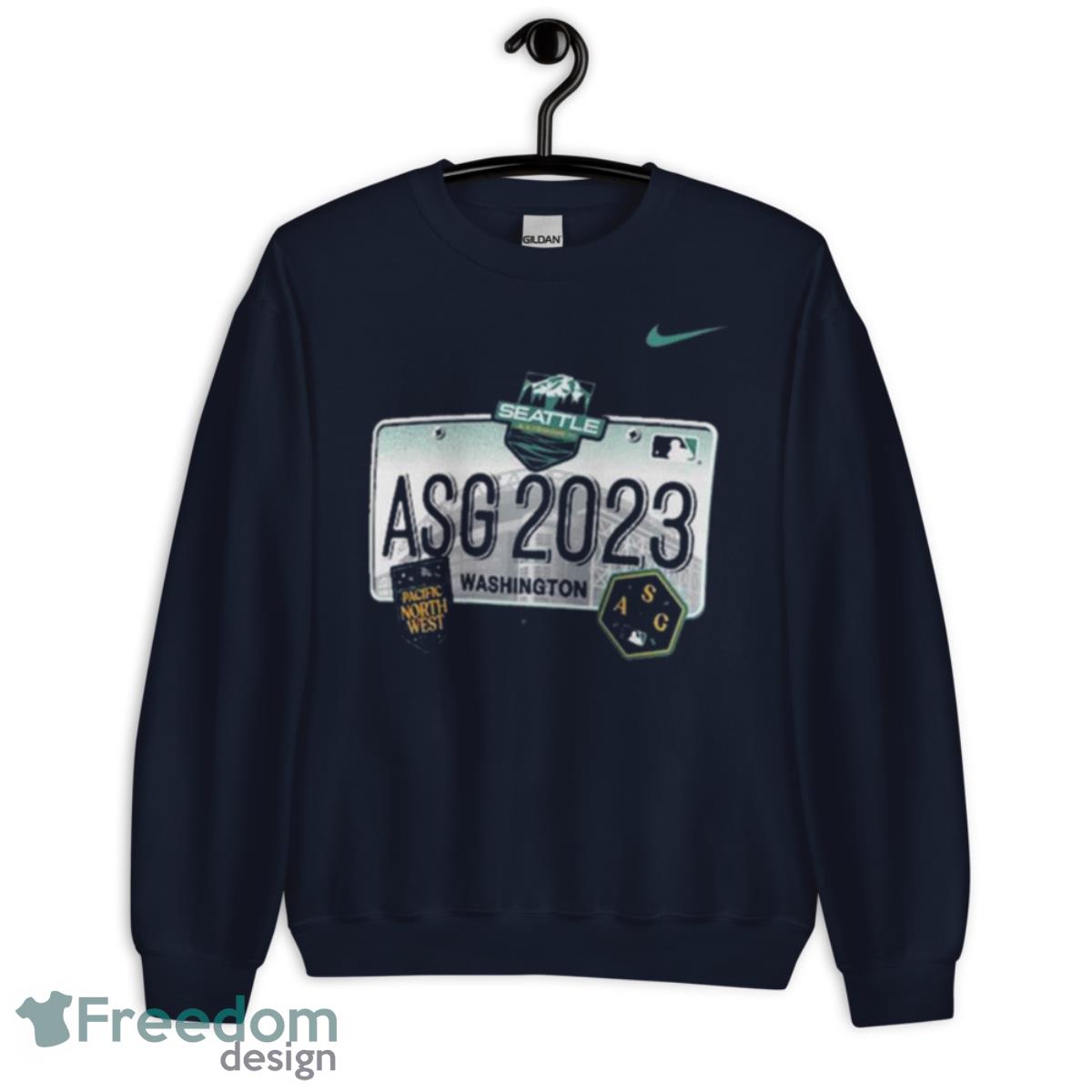 2023 MLB All Star Game License Plate Tri Blend Shirt - Unisex Crewneck Sweatshirt-1