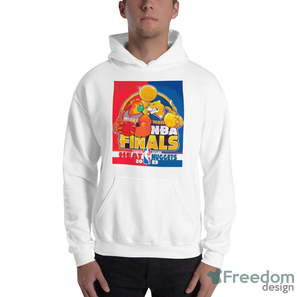 2023 NBA Finals Miami Heat vs Denver Nuggets Mascot Shirt - 18500 Unisex Heavy Blend Hooded Sweatshirt