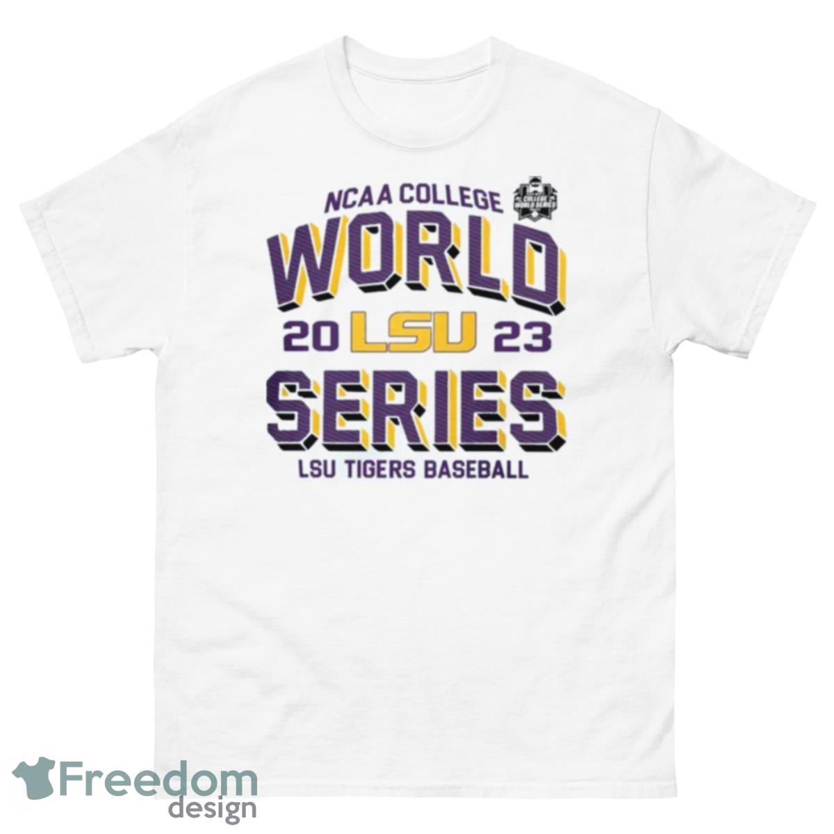 2023 NCAA College World Series LSU Tigers White Cws Bound T Shirt - 500 Men’s Classic Tee Gildan