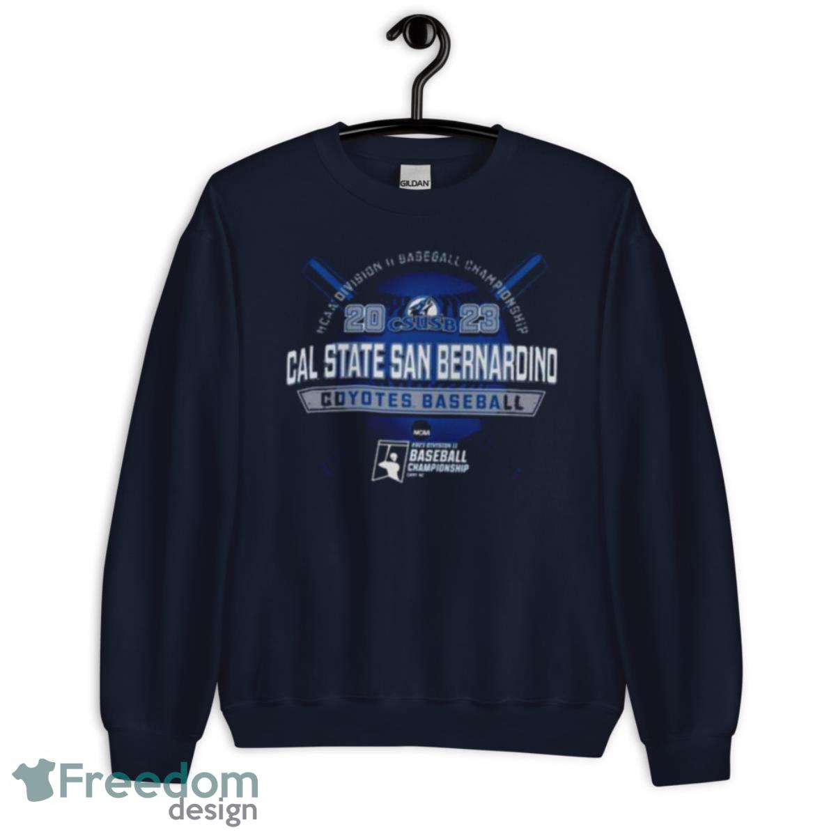 2023 NCAA Division II Baseball Championship Cal State San Bernardino Coyotes Baseball Shirt - Unisex Crewneck Sweatshirt-1