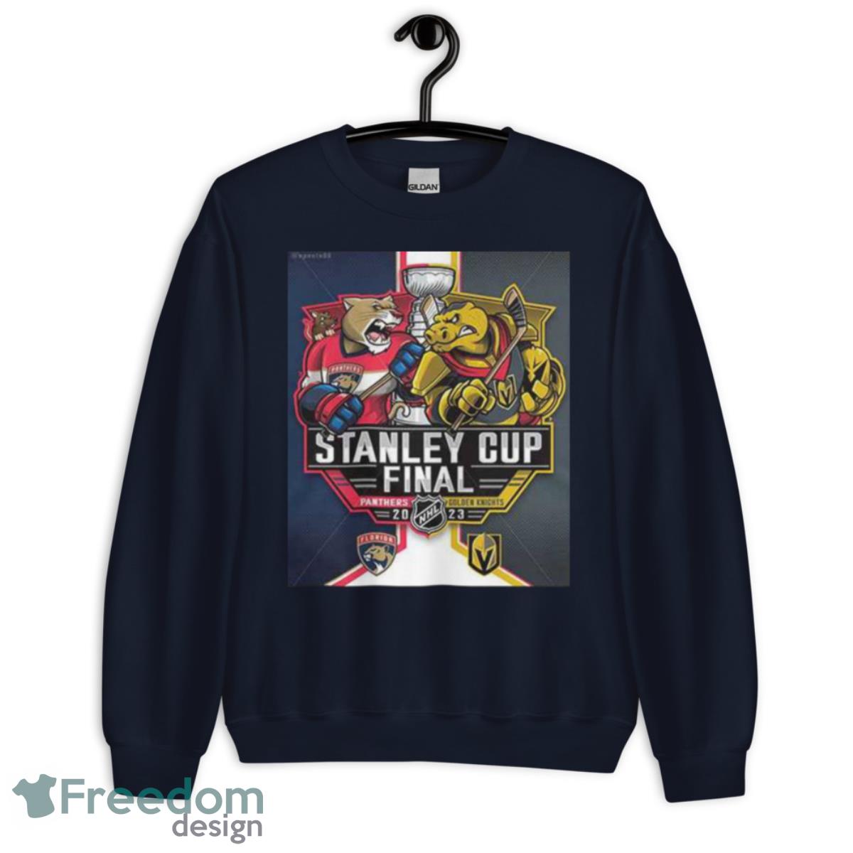 2023 Stanley Cup Final Florida Panthers Vs Golden Knight NHL Playoffs Time To Hunt T Shirt - Unisex Crewneck Sweatshirt-1