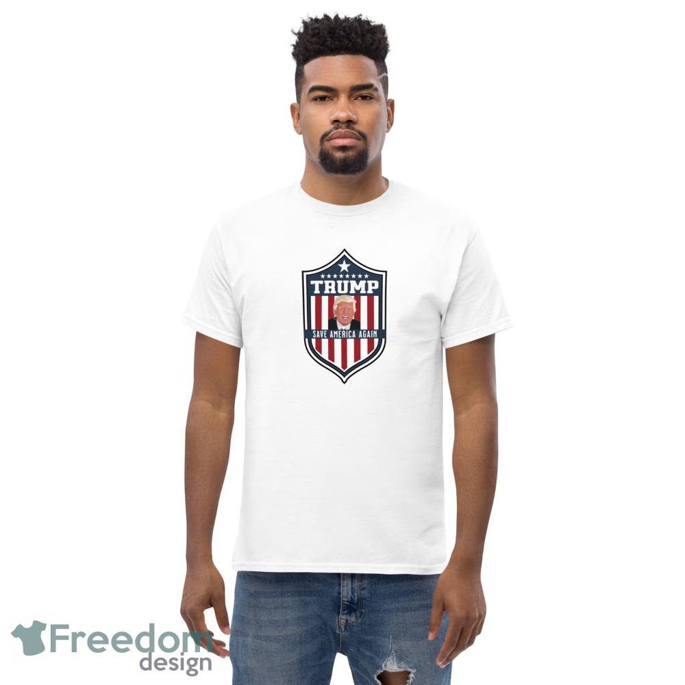 2024 Trump Save America Again Funny White T Shirt - Men’s Classic Tee Gildan 5000 2024 Trump Save America Again Funny White T Shirt - Men’s Classic Tee Gildan 5000