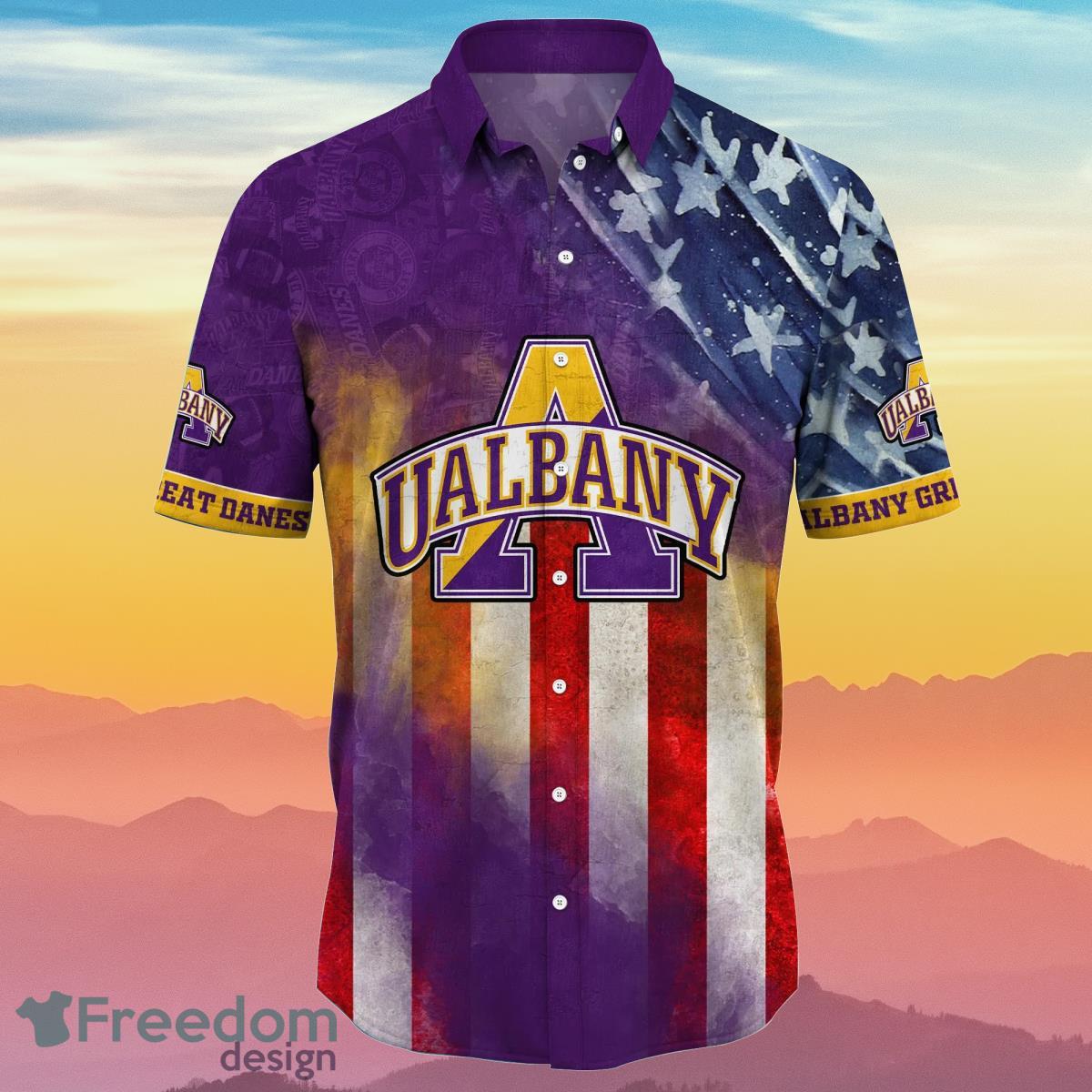 Albany Great Danes NCAA3 Hawaiian Shirt Independence Day Best Choice For 4th Of July Product Photo 2