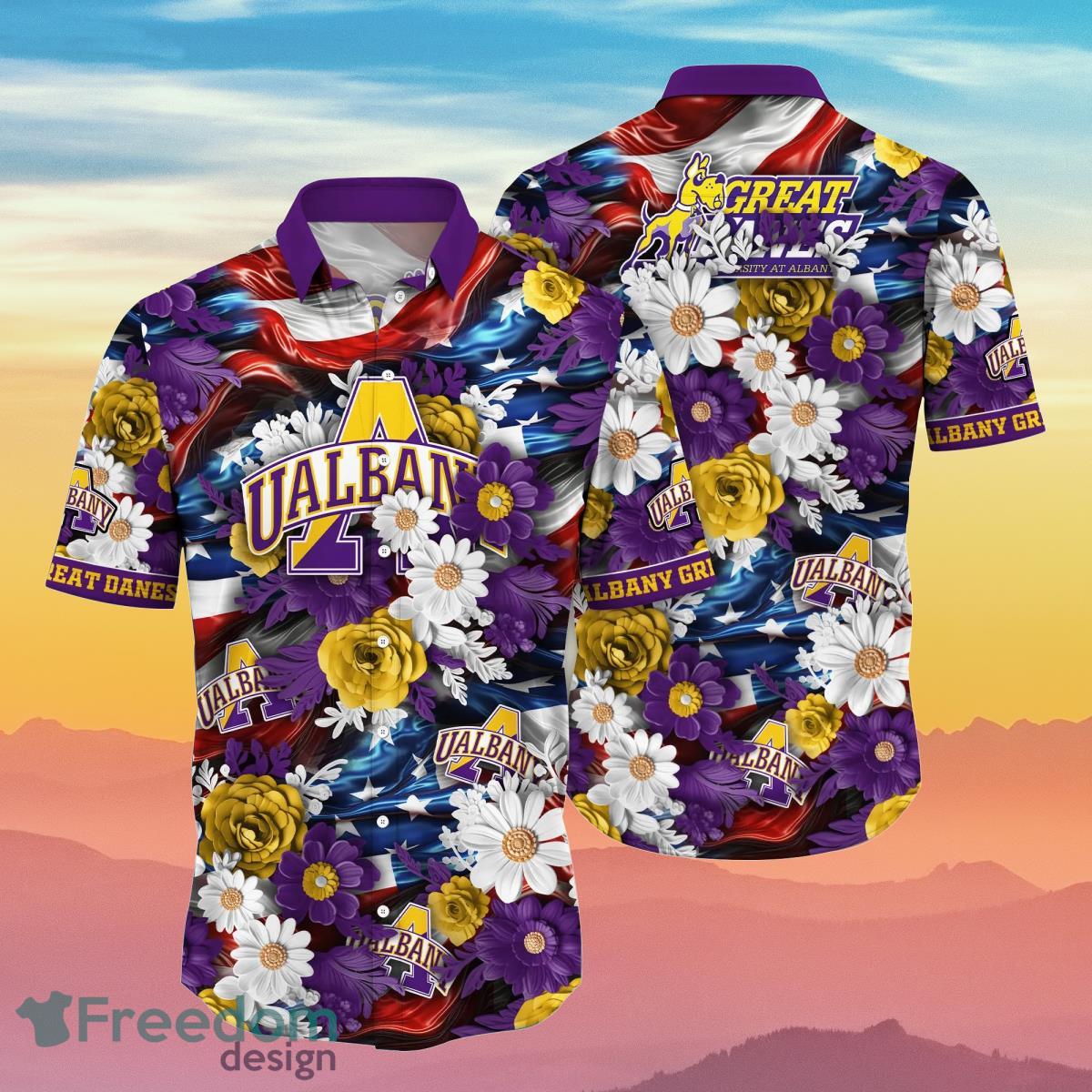 Albany Great Danes NCAA3 Hawaiian Shirt Independence Day Special Gift For Men And Women Fans Product Photo 1