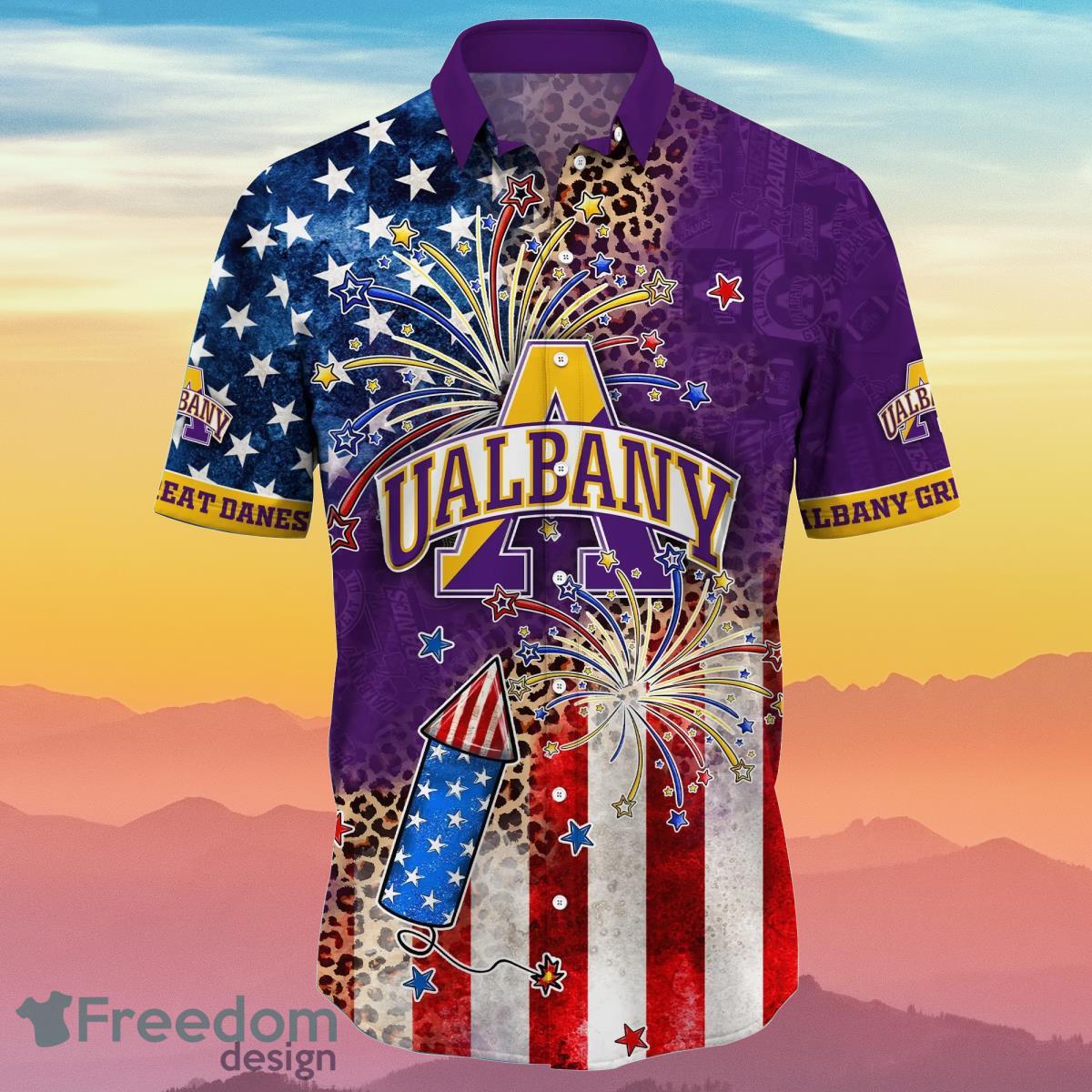 Albany Great Danes NCAA3 Hawaiian Shirt Independence Day Special Gift For Real Fans Product Photo 2