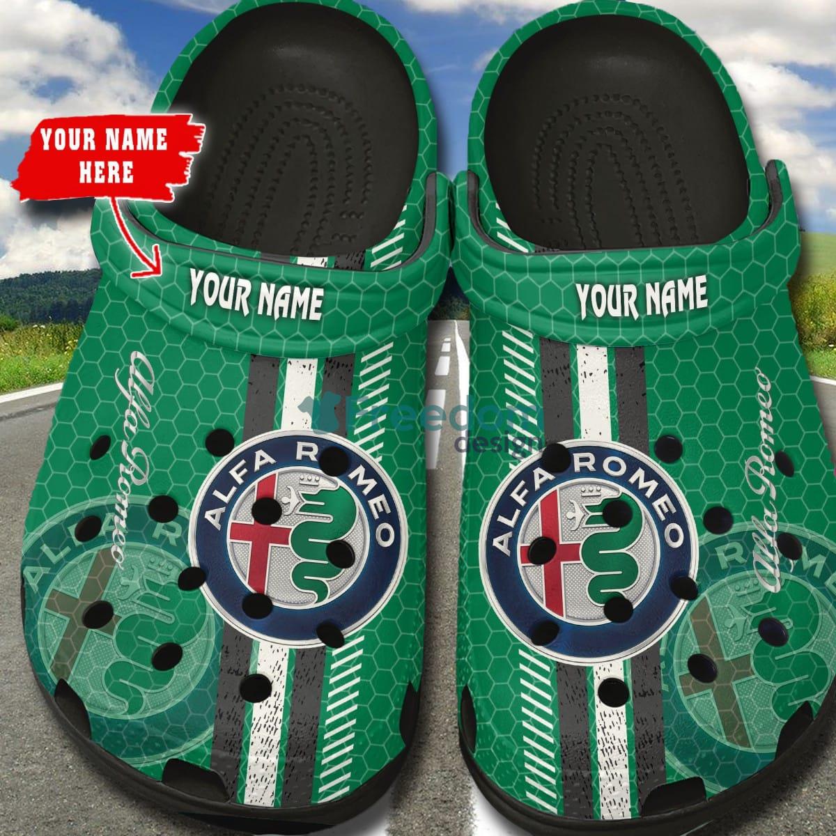 Alfa Romeo W Car And Motorcycles Logo Clog Shoes Custom Name - Alfa Romeo _2