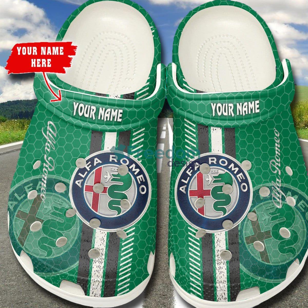 Alfa Romeo W Car And Motorcycles Logo Clog Shoes Custom Name - Alfa Romeo _1