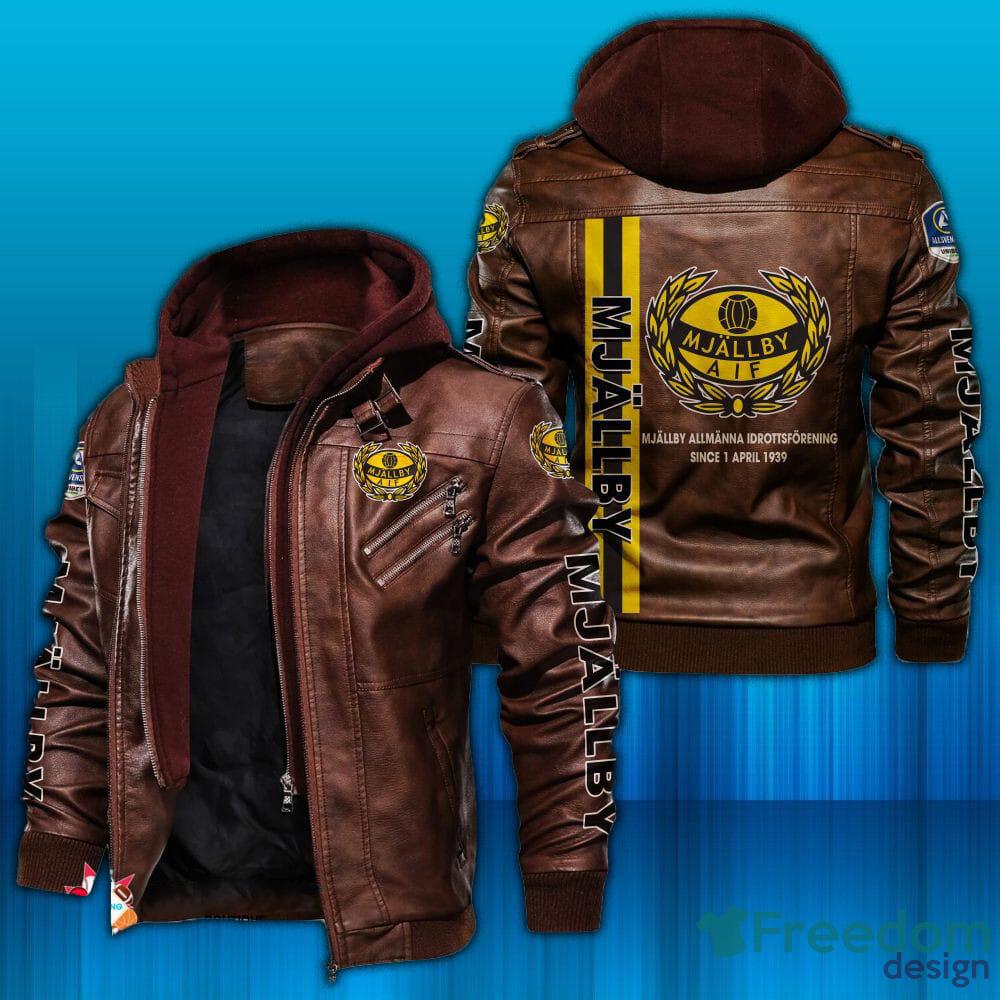 Allsvenskan Mjallby AIF Design 1 Leather Jacket For Men And Women - Allsvenskan Mjallby AIF Leather Jacket_2