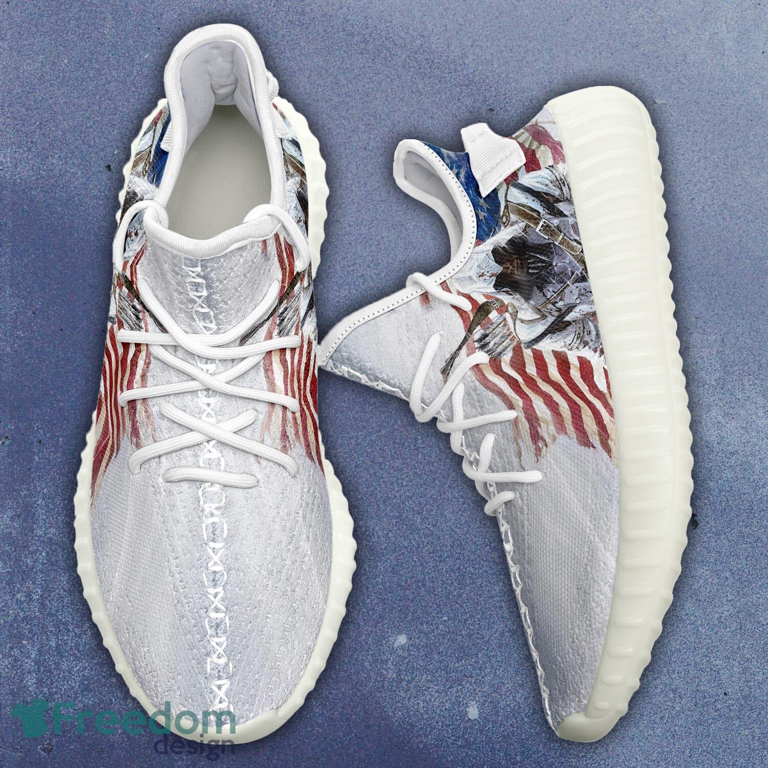 America Flag Yeezy Sneakers Sport Shoes Style 1 Gift For Men And Women - Customize America Flag Full Print New Yeezy Sneakers Men Women Sport Shoes YZ190901111_2