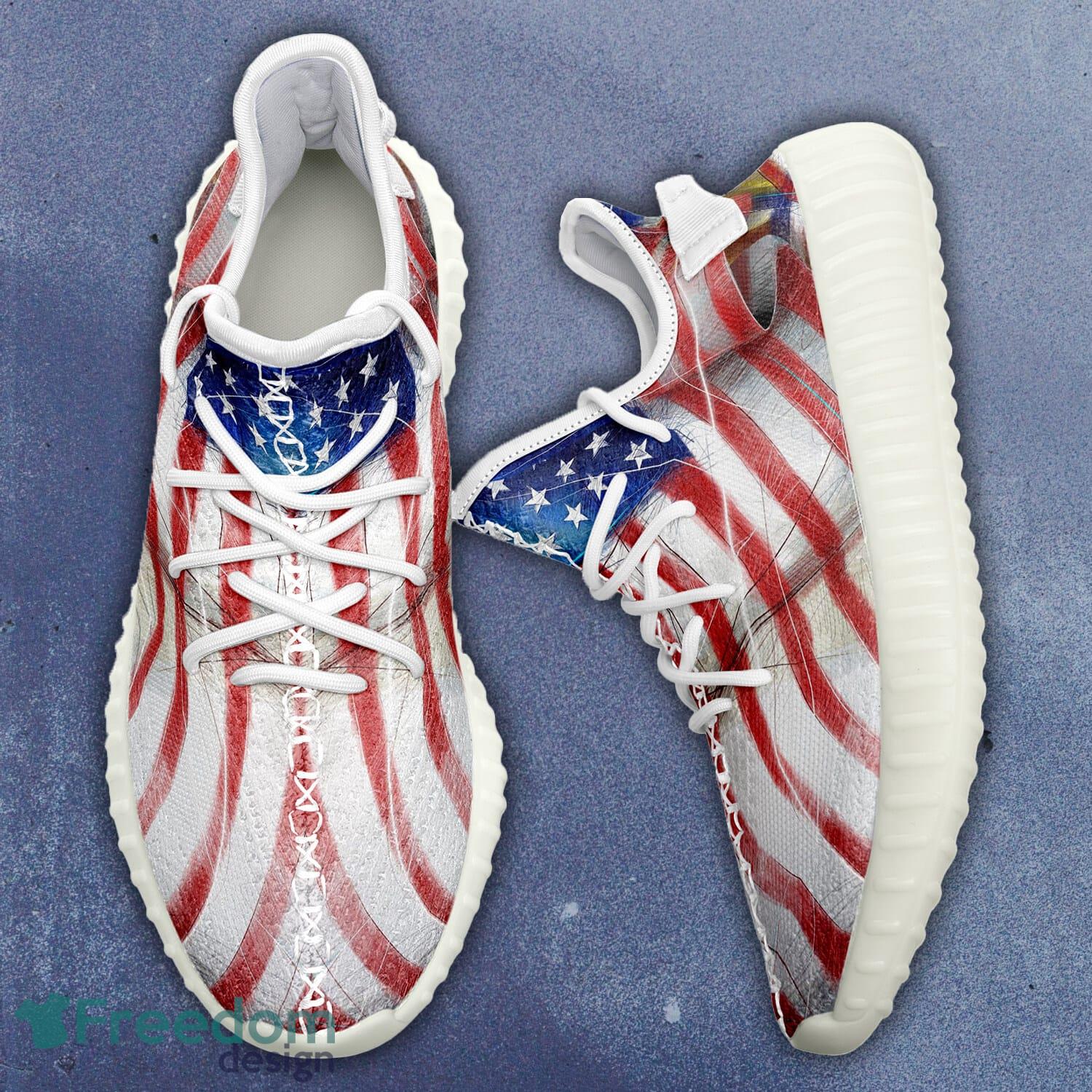 America Flag Yeezy Sneakers Sport Shoes Style 11 Gift For Men And Women - Customize America Flag Full Print New Yeezy Sneakers Men Women Sport Shoes YZ190901107_2