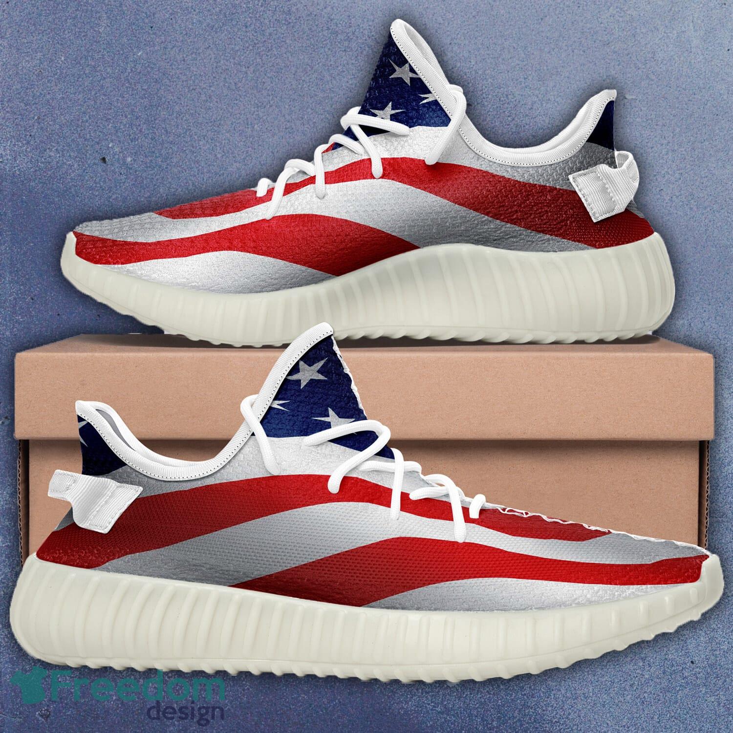 America Flag Yeezy Sneakers Sport Shoes Style 9 Gift For Men And Women - Customize America Flag Full Print New Yeezy Sneakers Men Women Sport Shoes YZ190901109_1